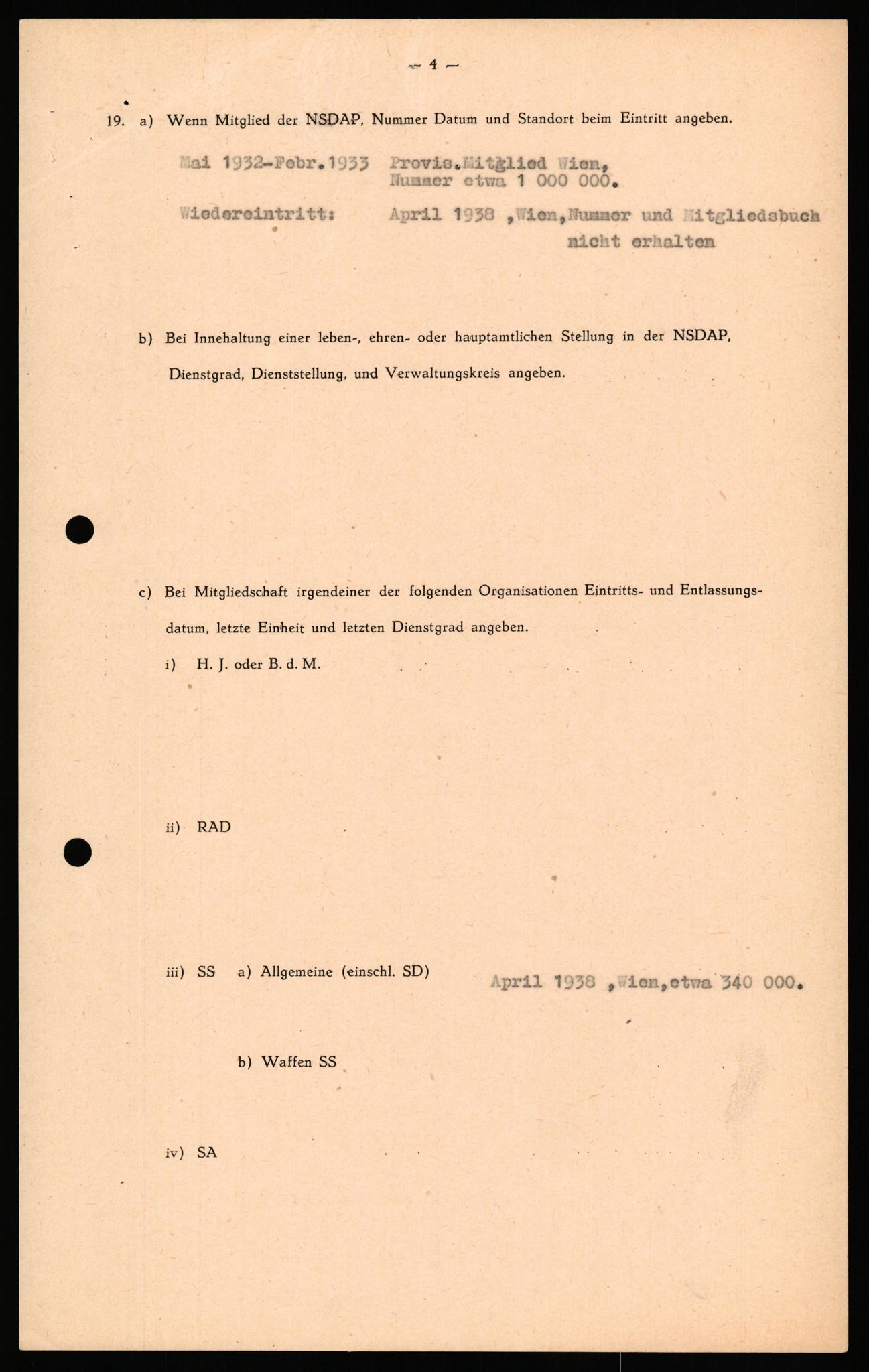 Forsvaret, Forsvarets overkommando II, AV/RA-RAFA-3915/D/Db/L0038: CI Questionaires. Tyske okkupasjonsstyrker i Norge. Østerrikere., 1945-1946, p. 306