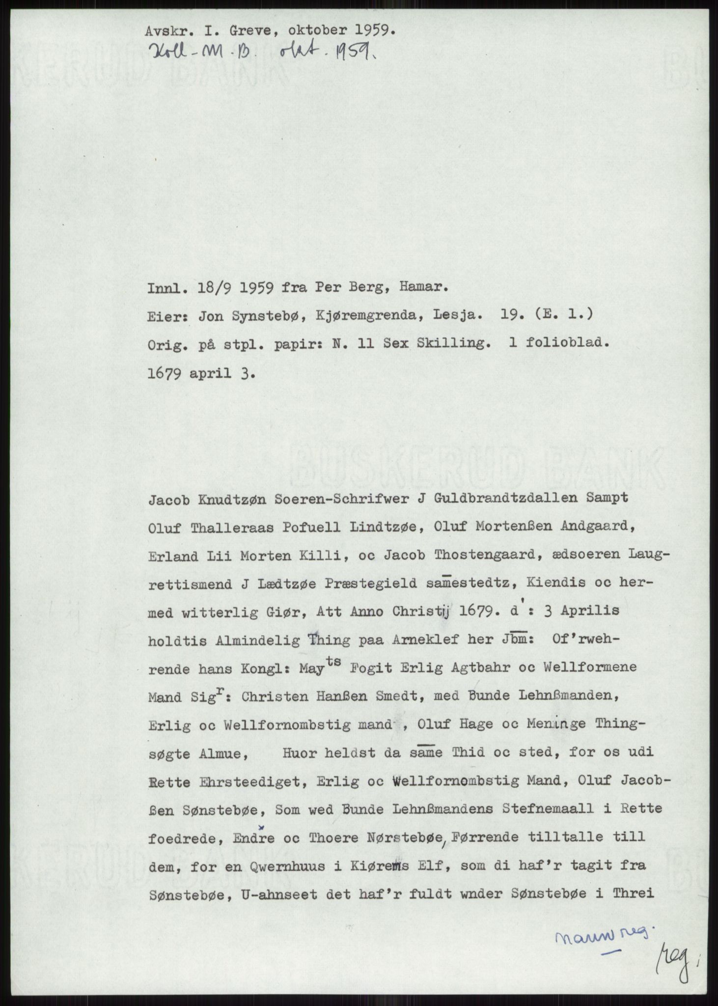 Samlinger til kildeutgivelse, Diplomavskriftsamlingen, AV/RA-EA-4053/H/Ha, p. 178