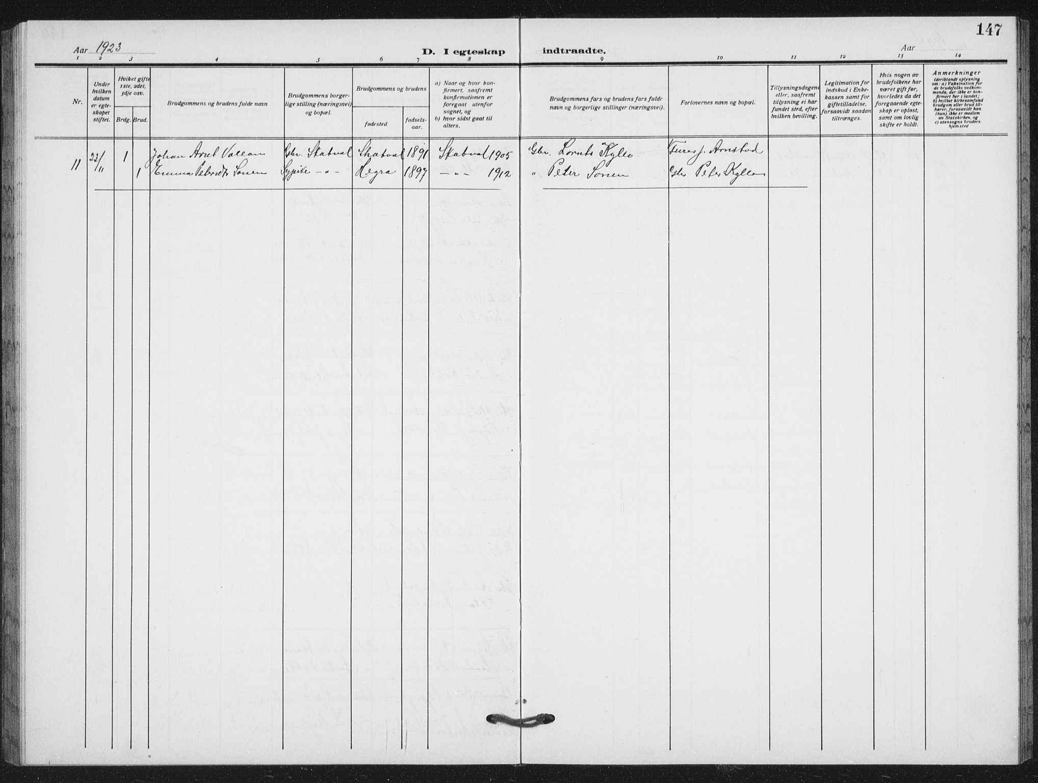 Ministerialprotokoller, klokkerbøker og fødselsregistre - Nord-Trøndelag, AV/SAT-A-1458/712/L0104: Parish register (copy) no. 712C02, 1917-1939, p. 147