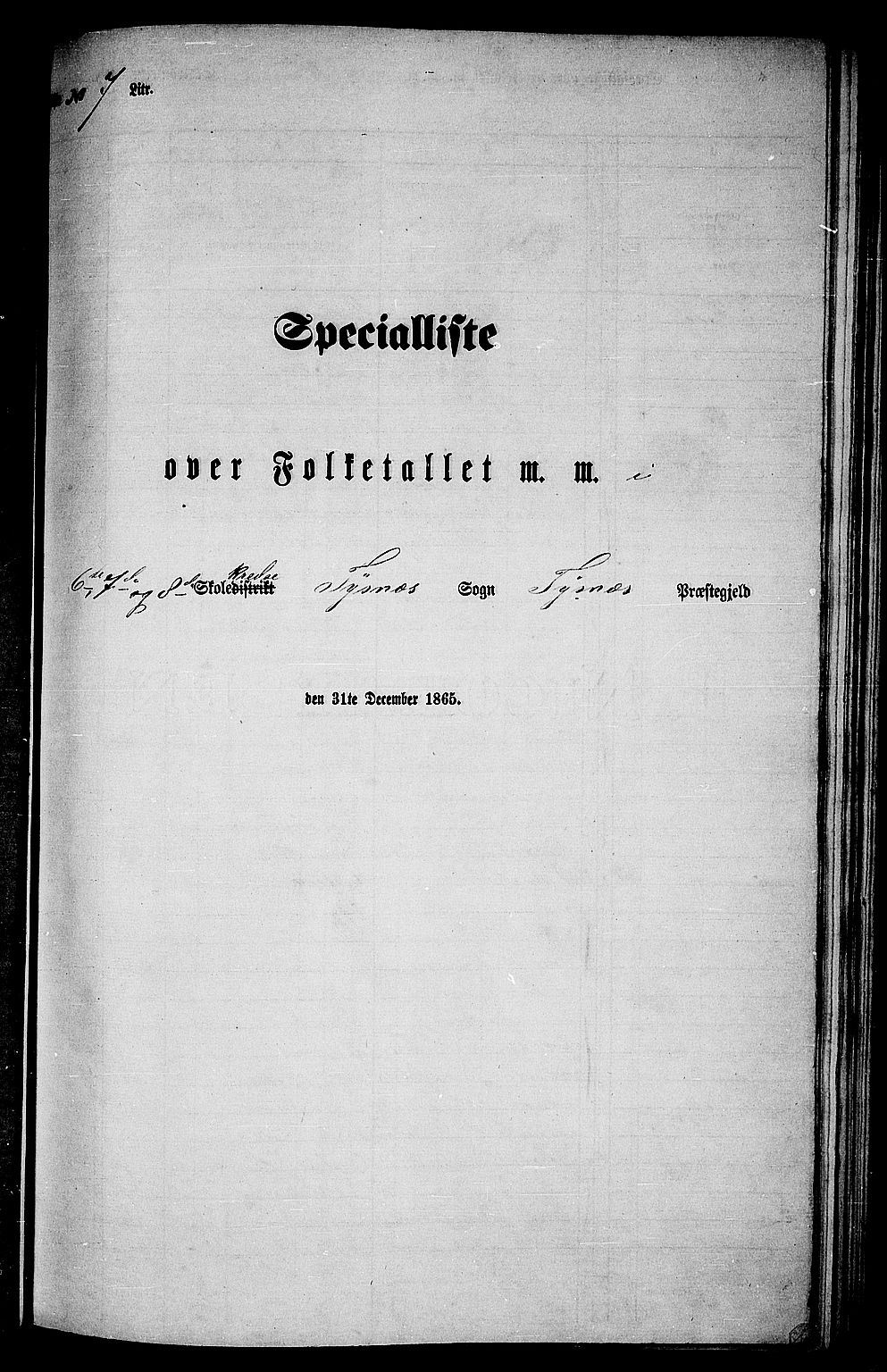 RA, 1865 census for Tysnes, 1865, p. 113