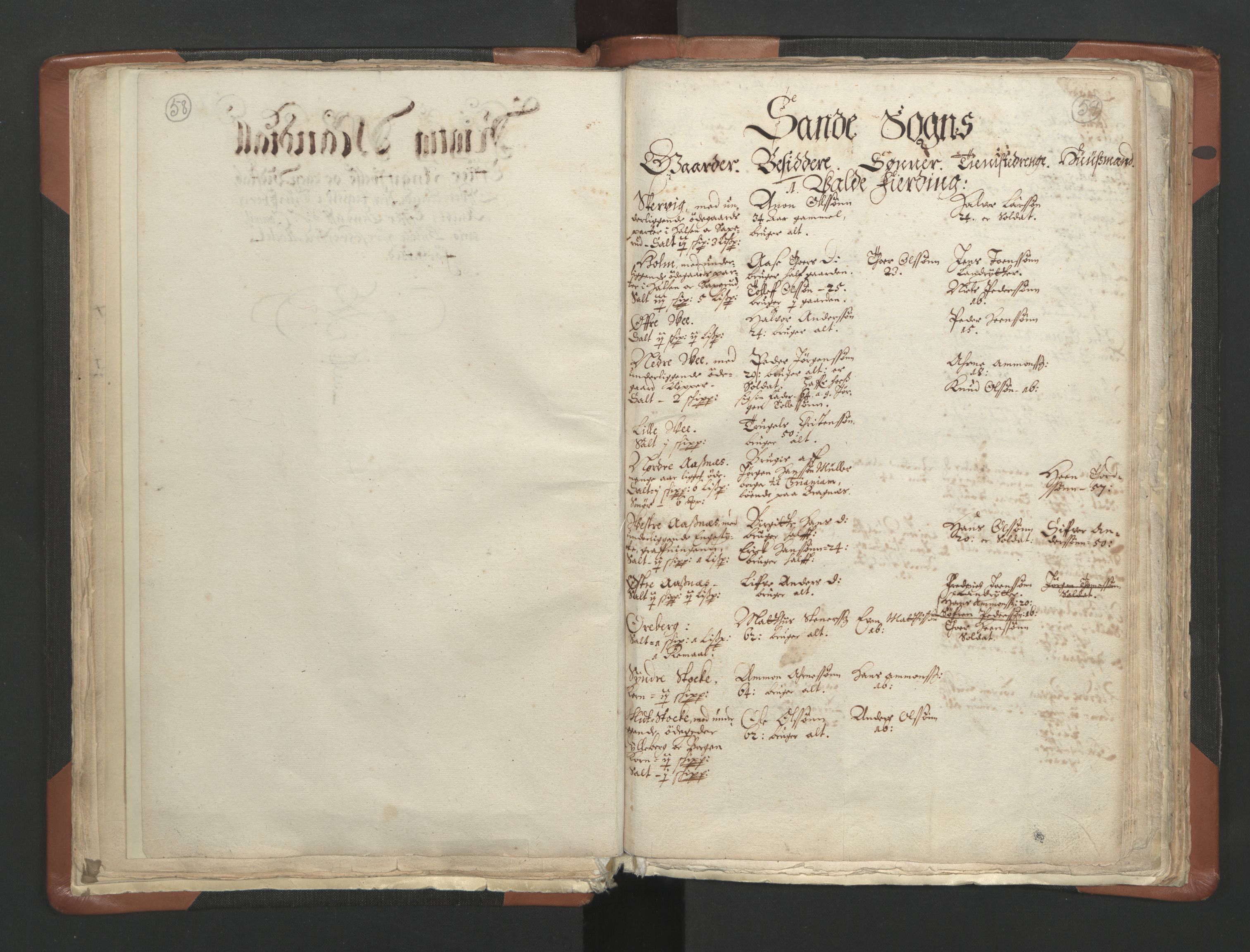 RA, Vicar's Census 1664-1666, no. 10: Tønsberg deanery, 1664-1666, p. 58-59
