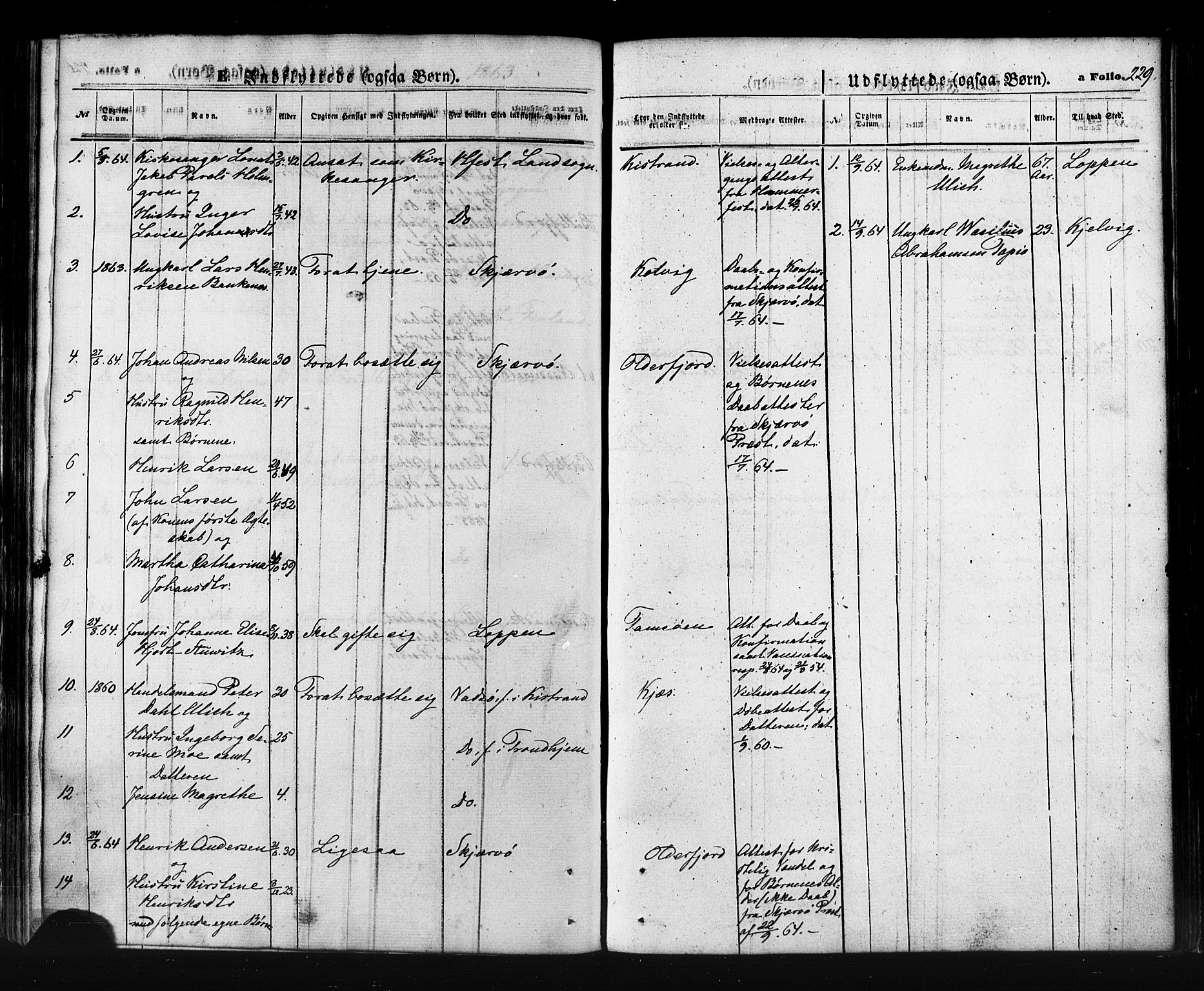 Kistrand/Porsanger sokneprestembete, SATØ/S-1351/H/Ha/L0005.kirke: Parish register (official) no. 5, 1860-1874, p. 229