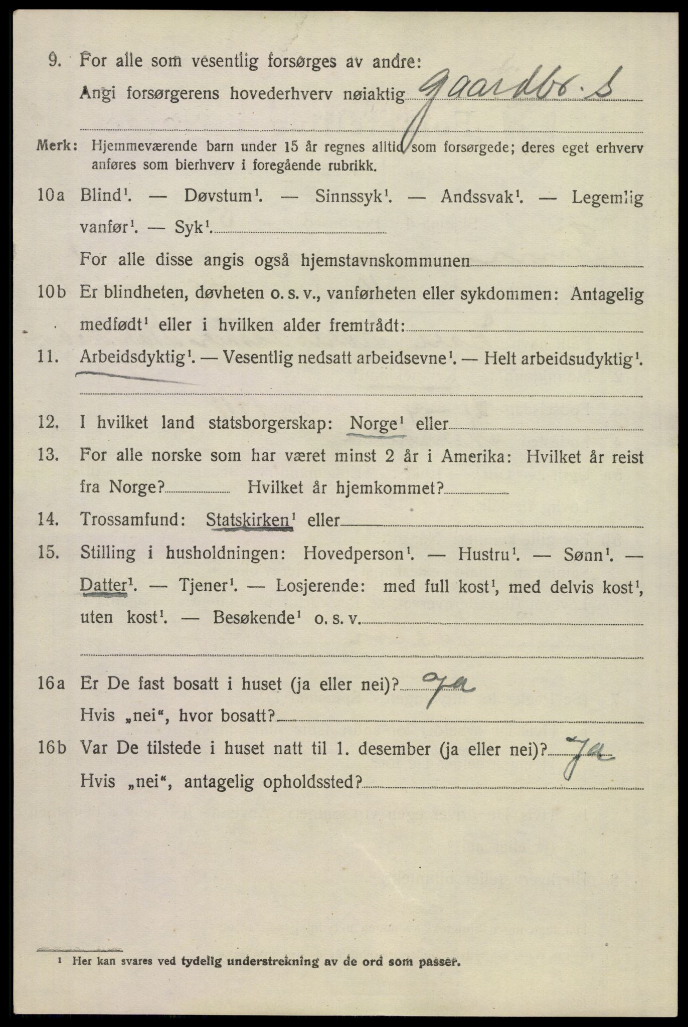 SAKO, 1920 census for Tinn, 1920, p. 2805