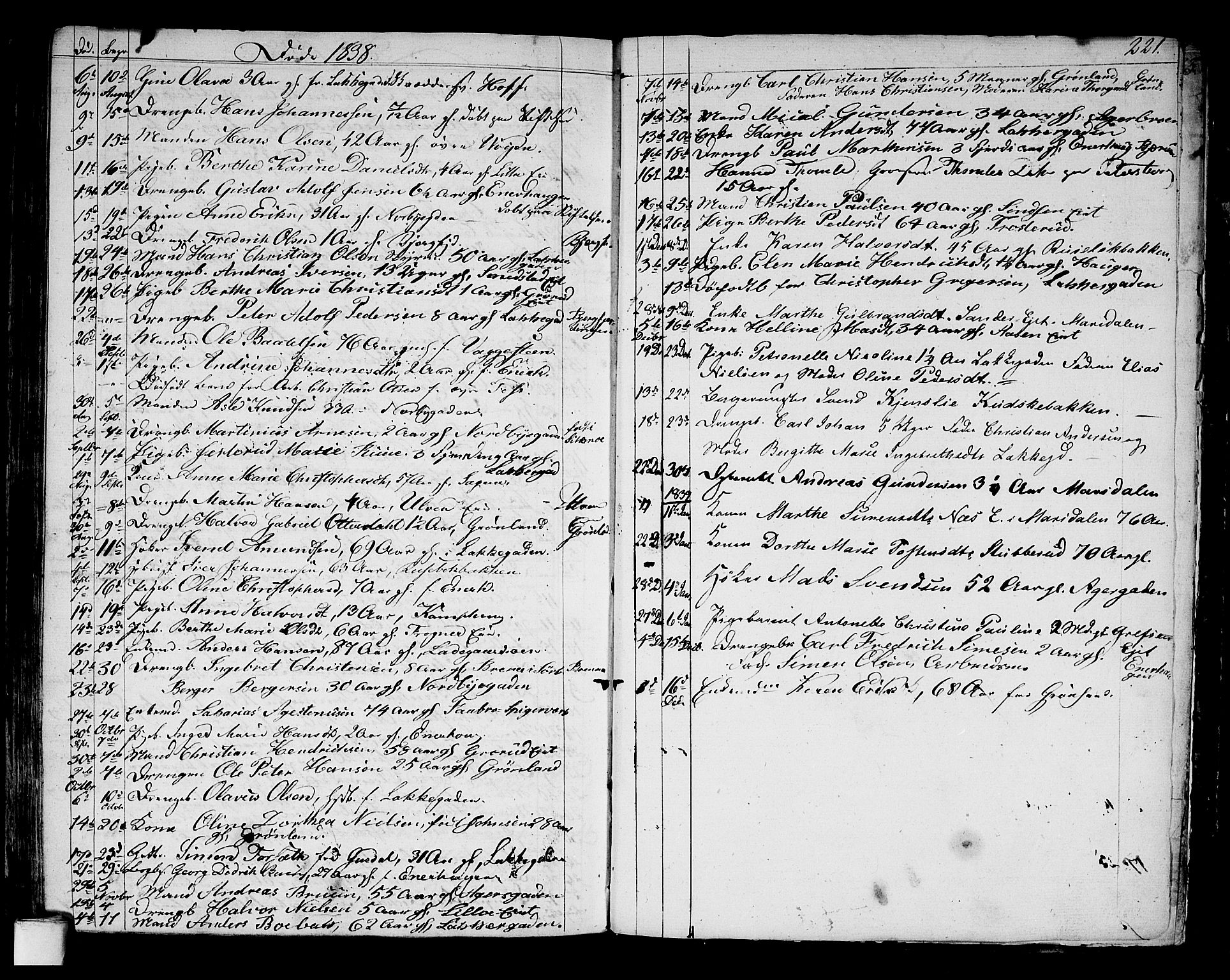 Aker prestekontor kirkebøker, SAO/A-10861/G/L0006: Parish register (copy) no. 6, 1830-1838, p. 221