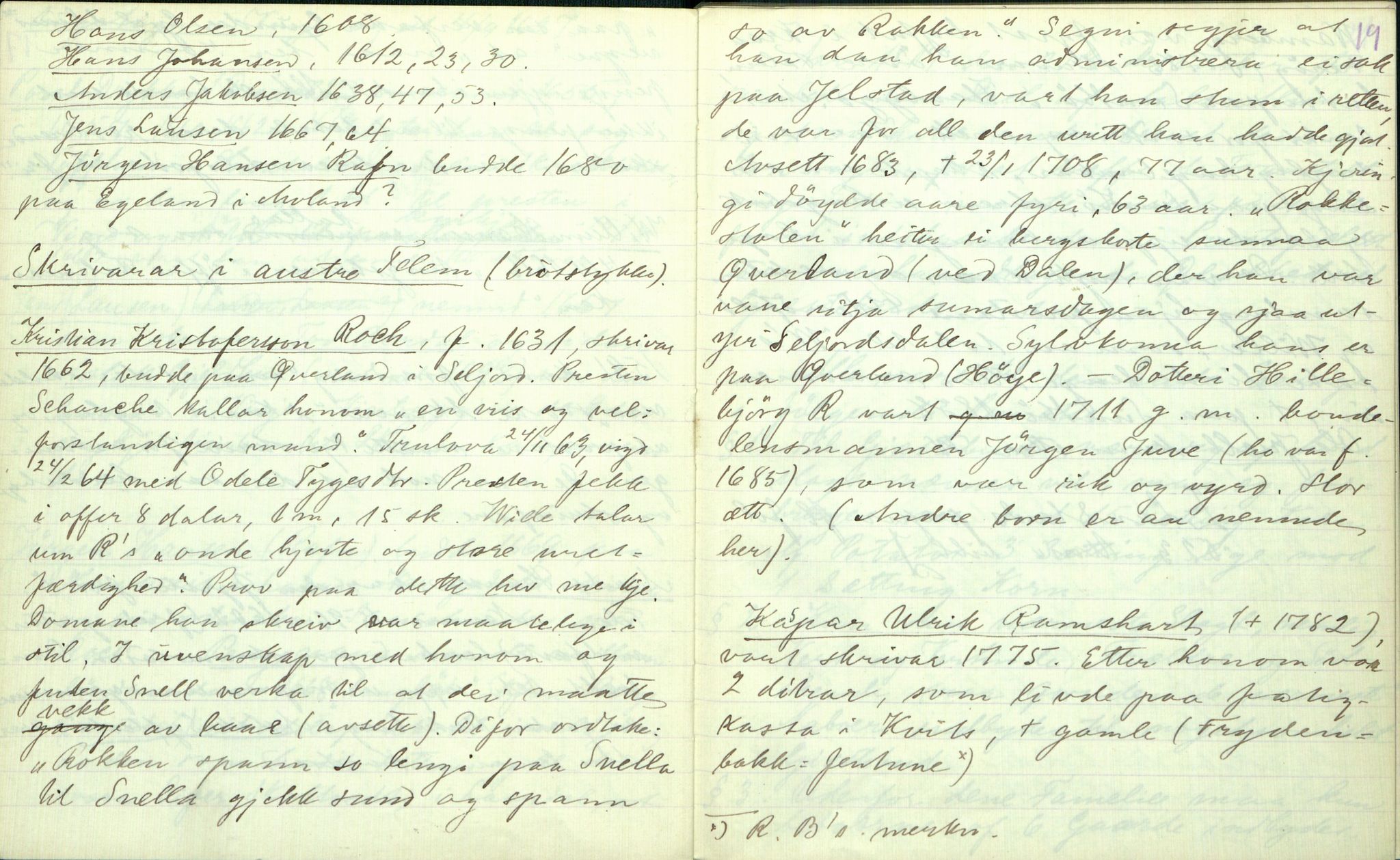 Rikard Berge, TEMU/TGM-A-1003/F/L0003/0028: 061-100 Innholdslister / 87 Avskriftir m.m., 1908, p. 18-19