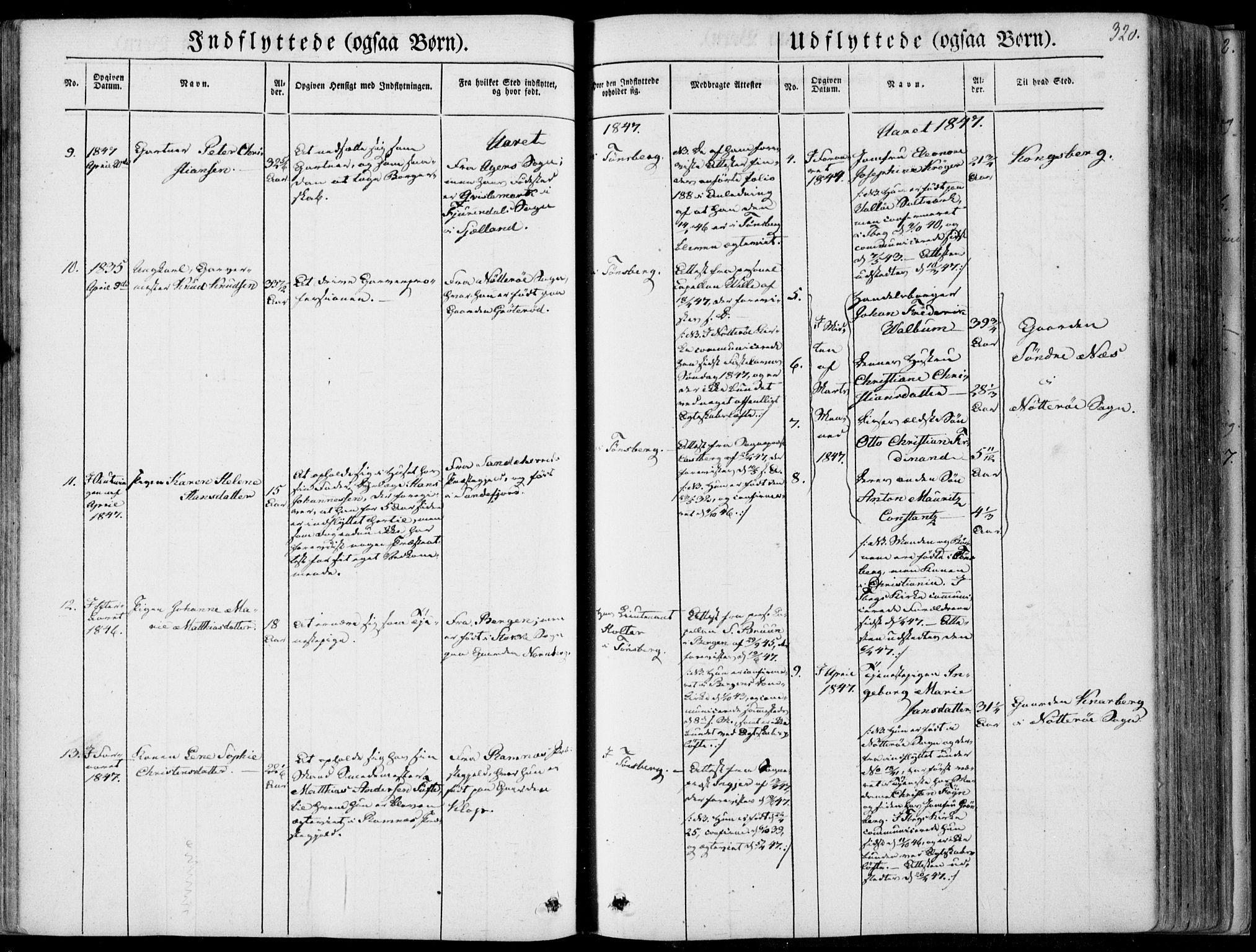 Tønsberg kirkebøker, AV/SAKO-A-330/F/Fa/L0007: Parish register (official) no. I 7, 1845-1854, p. 320