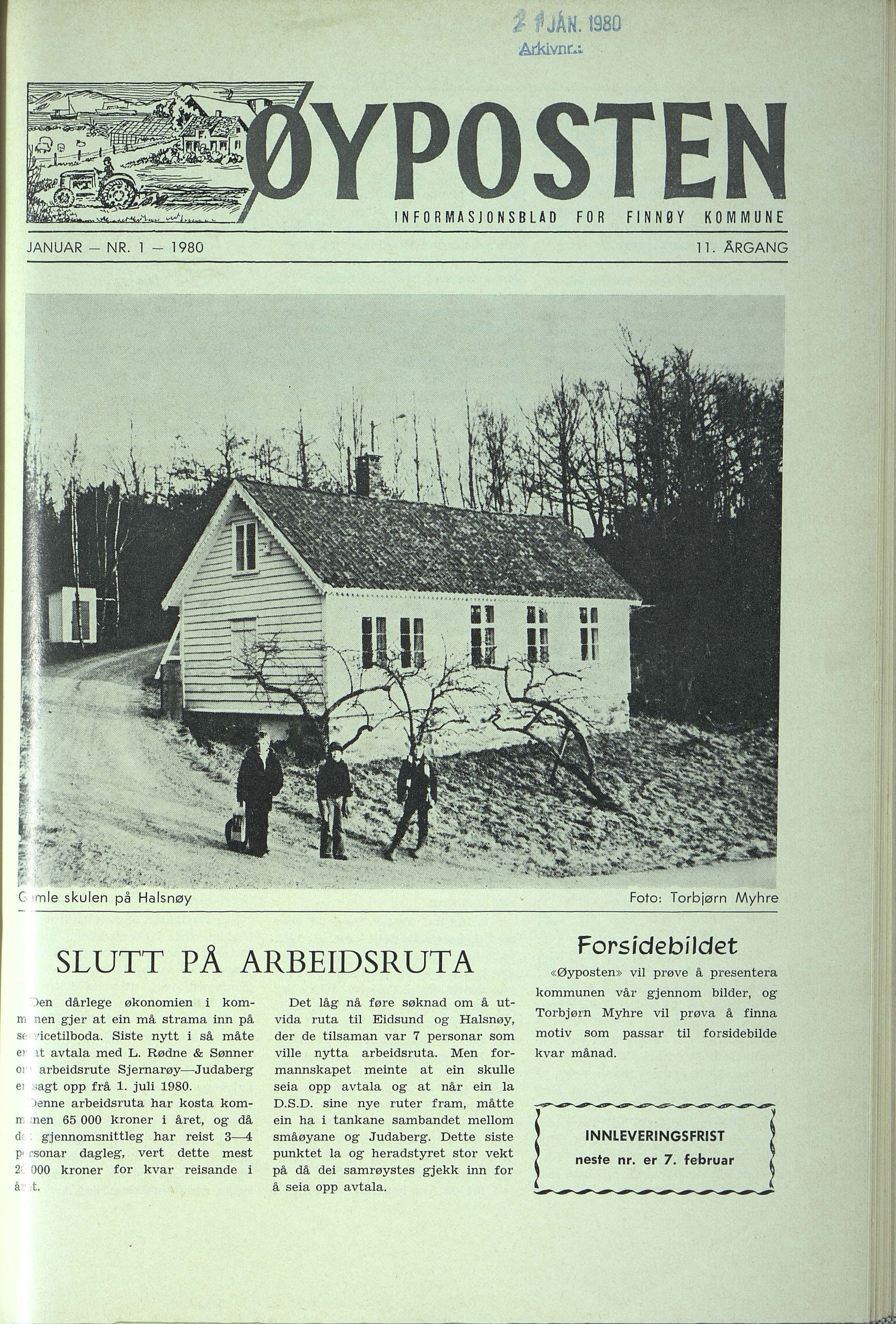 , Finnøy kommune, Øyposten, 1980, 1980