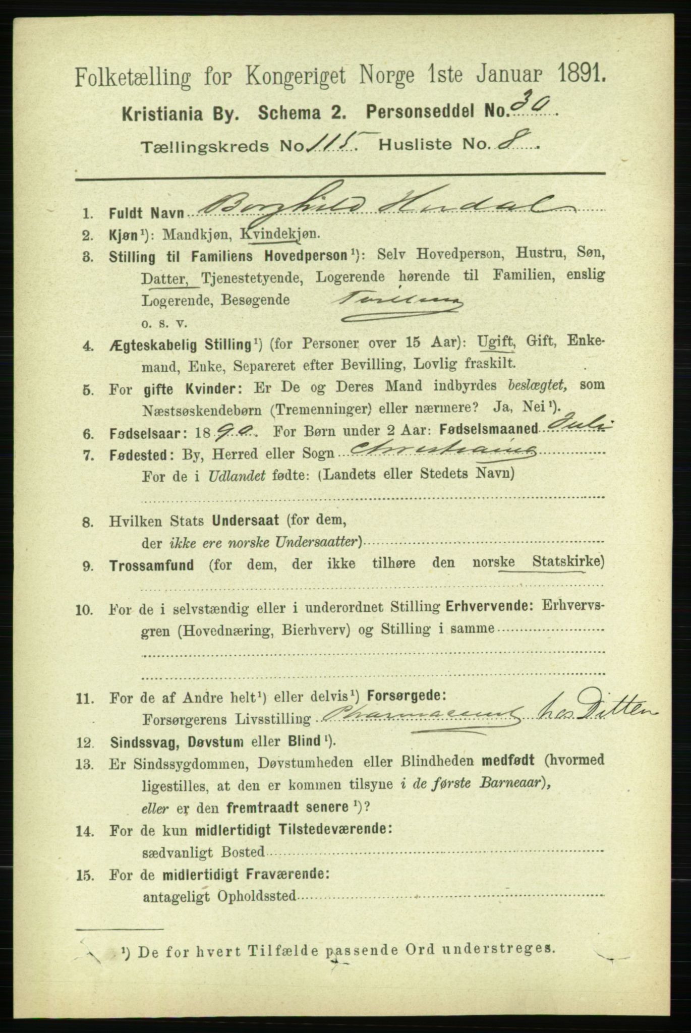 RA, 1891 census for 0301 Kristiania, 1891, p. 61880