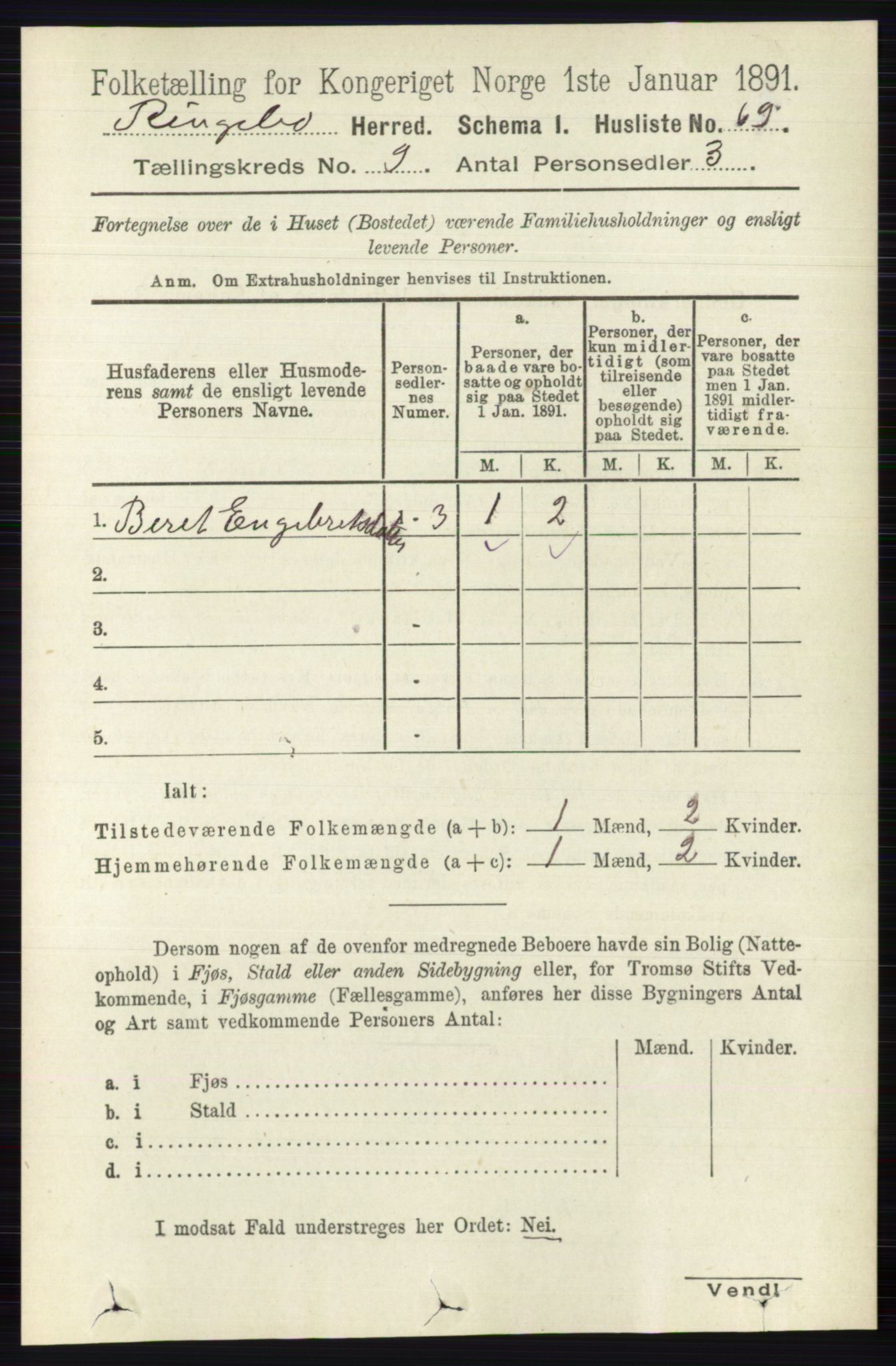RA, 1891 census for 0520 Ringebu, 1891, p. 4231