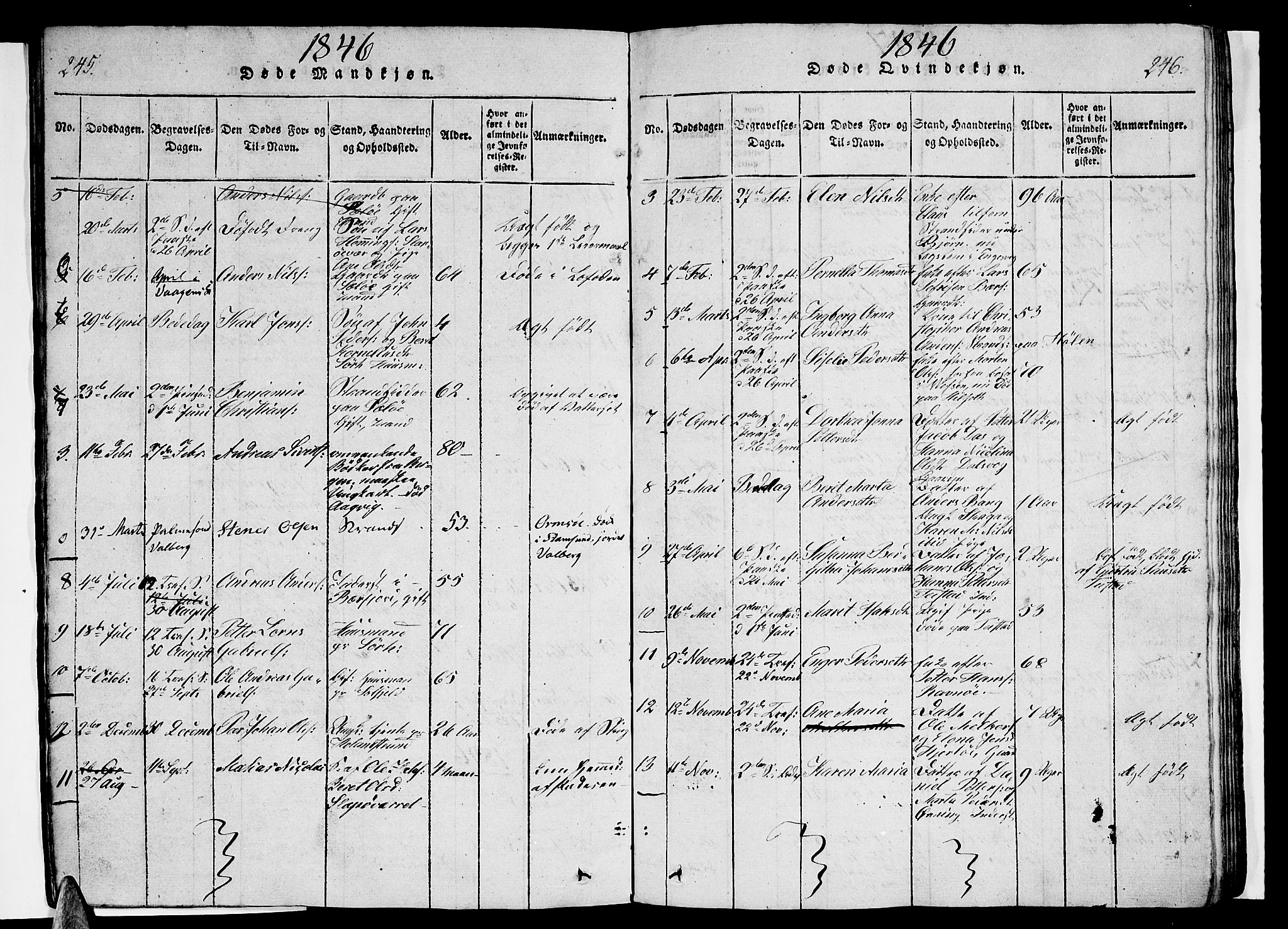 Ministerialprotokoller, klokkerbøker og fødselsregistre - Nordland, AV/SAT-A-1459/834/L0510: Parish register (copy) no. 834C01, 1820-1847, p. 245-246