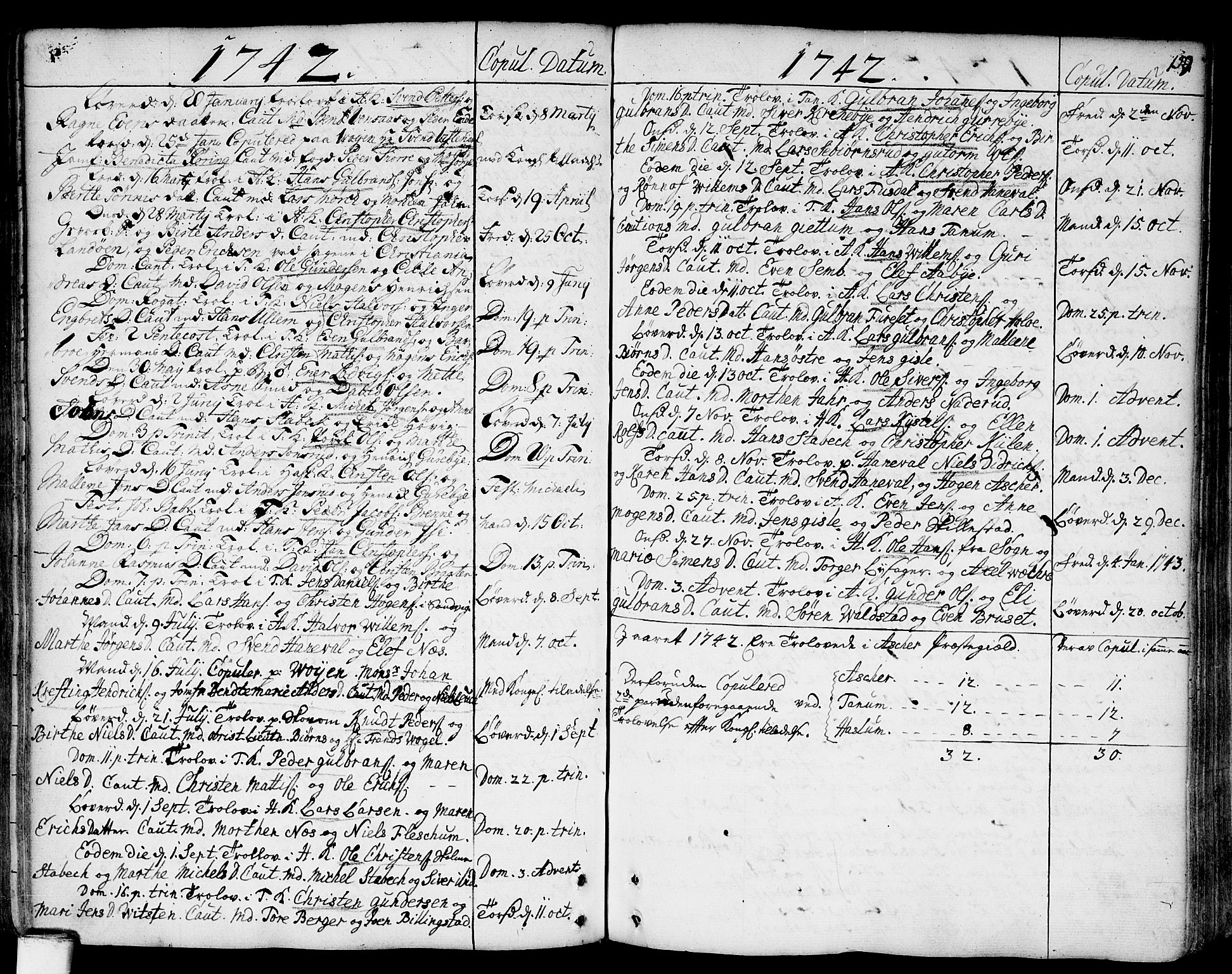 Asker prestekontor Kirkebøker, AV/SAO-A-10256a/F/Fa/L0002: Parish register (official) no. I 2, 1733-1766, p. 159