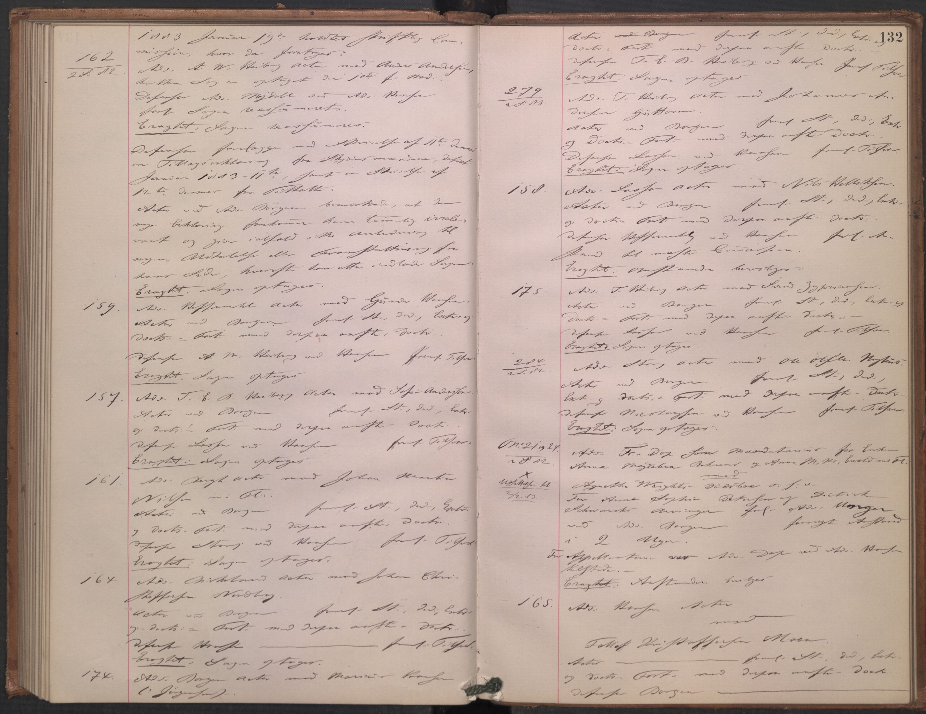 Høyesterett, AV/RA-S-1002/E/Ef/L0014: Protokoll over saker som gikk til skriftlig behandling, 1879-1884, p. 131b-132a