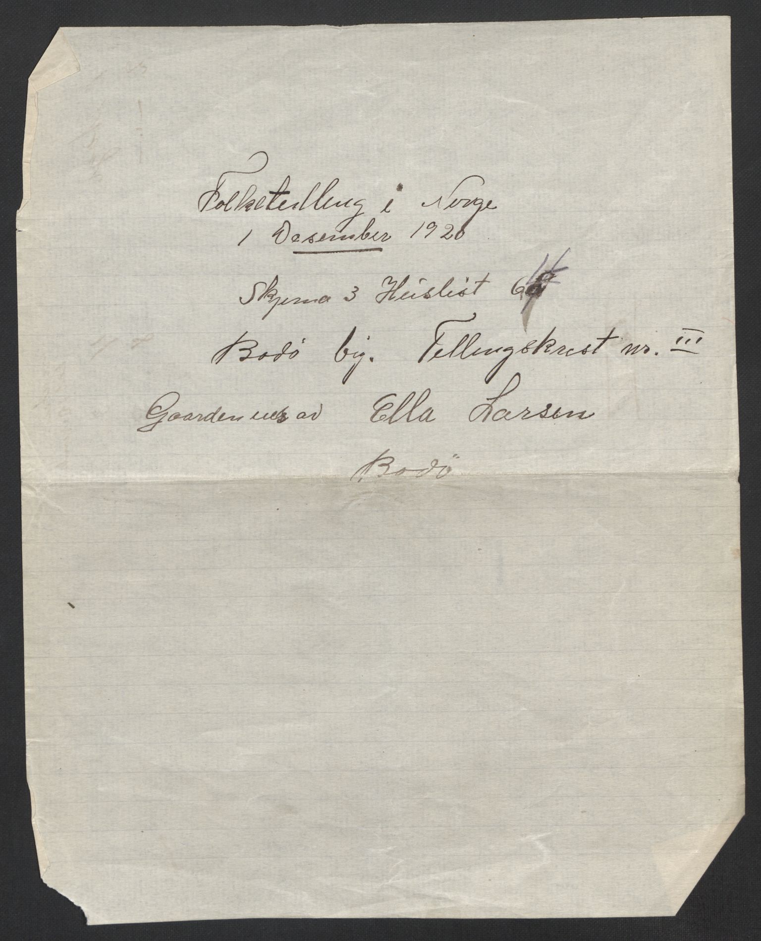 SAT, 1920 census for Bodø, 1920, p. 14