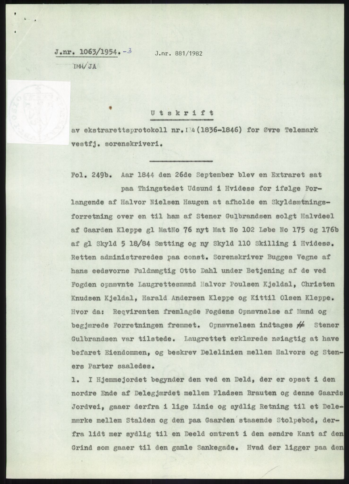 Statsarkivet i Kongsberg, SAKO/A-0001, 1954-1955, p. 94