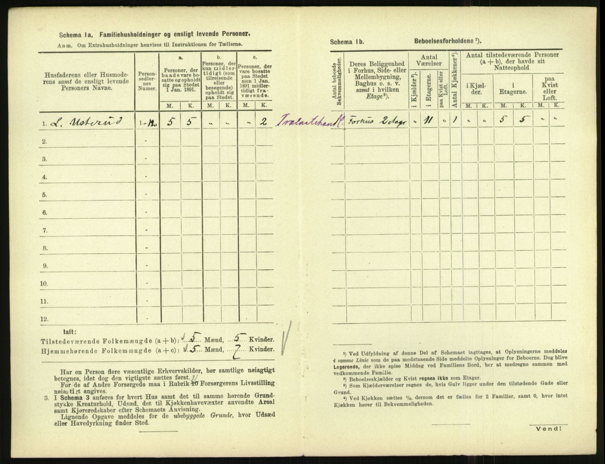 RA, 1891 census for 1001 Kristiansand, 1891, p. 2707