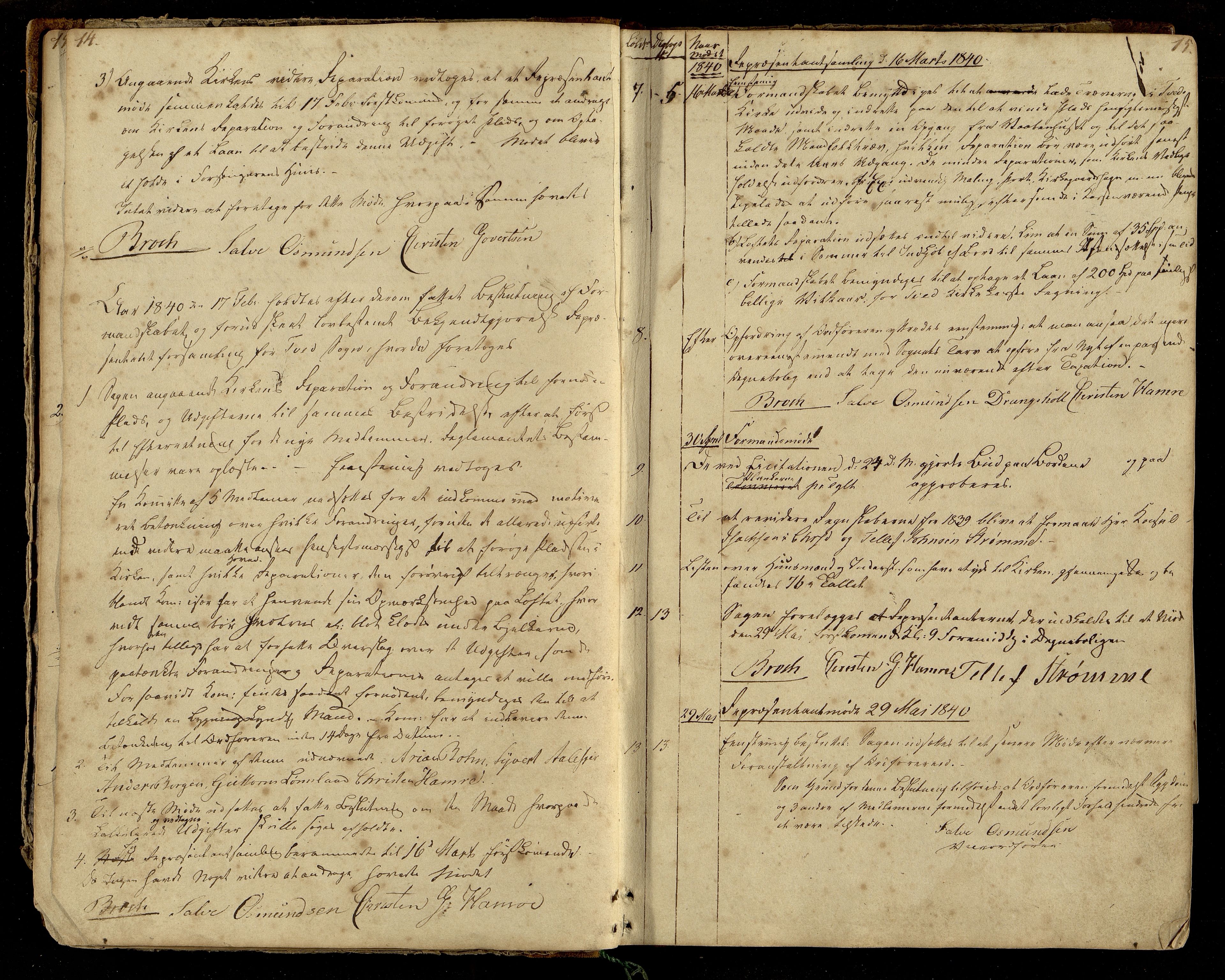 Tveit kommune - Formannskapet/ Kommunestyret, ARKSOR/1001TV120/A/L0001: Møtebok (d), 1838-1865