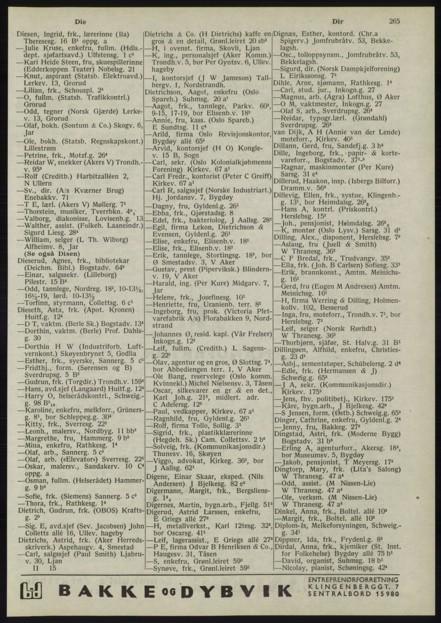 Kristiania/Oslo adressebok, PUBL/-, 1945, p. 261
