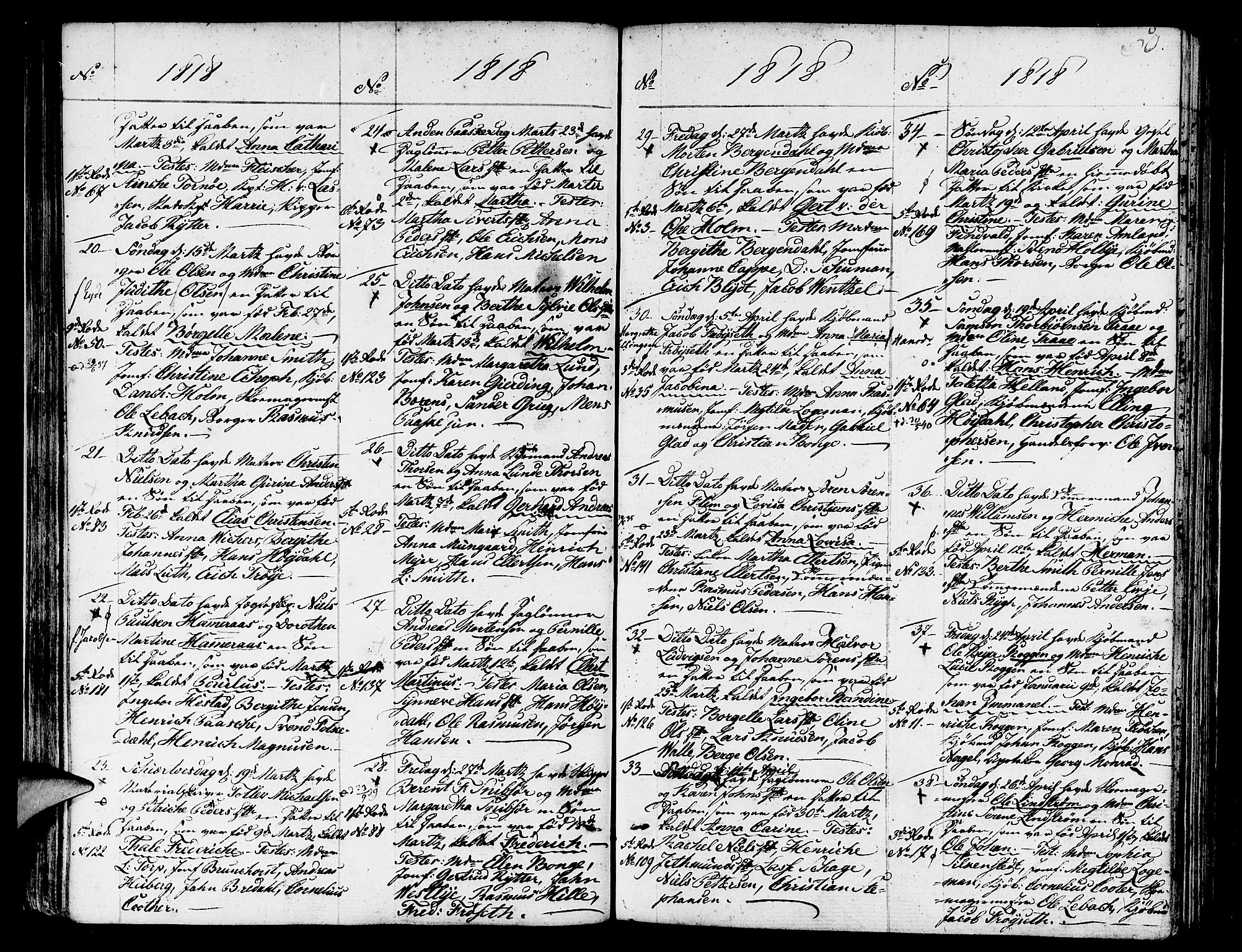 Nykirken Sokneprestembete, AV/SAB-A-77101/H/Haa/L0006: Parish register (official) no. A 6, 1808-1820, p. 50