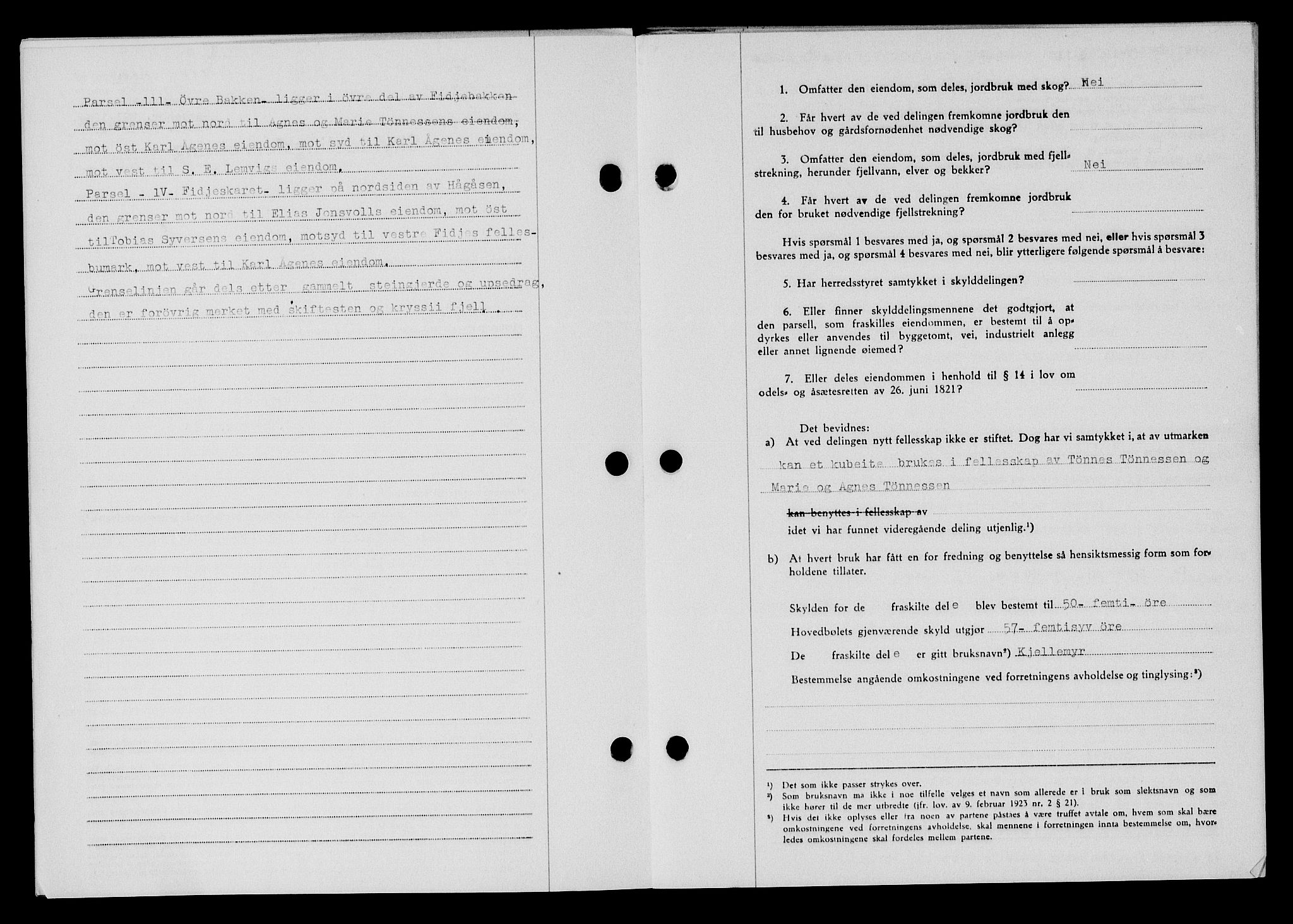 Flekkefjord sorenskriveri, SAK/1221-0001/G/Gb/Gba/L0059: Mortgage book no. A-7, 1944-1945, Diary no: : 891/1944