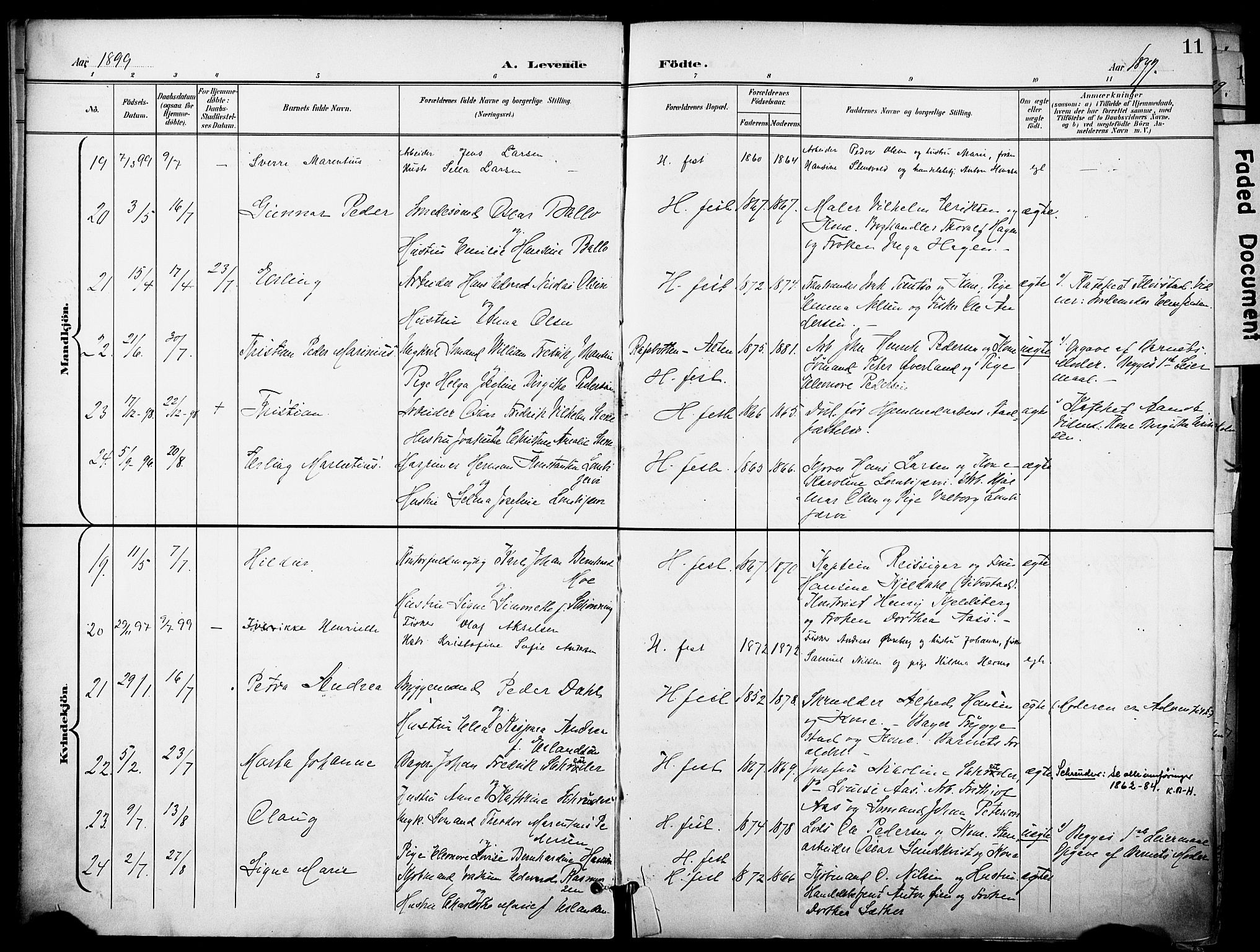 Hammerfest sokneprestkontor, SATØ/S-1347/H/Ha/L0010.kirke: Parish register (official) no. 10, 1898-1905, p. 11