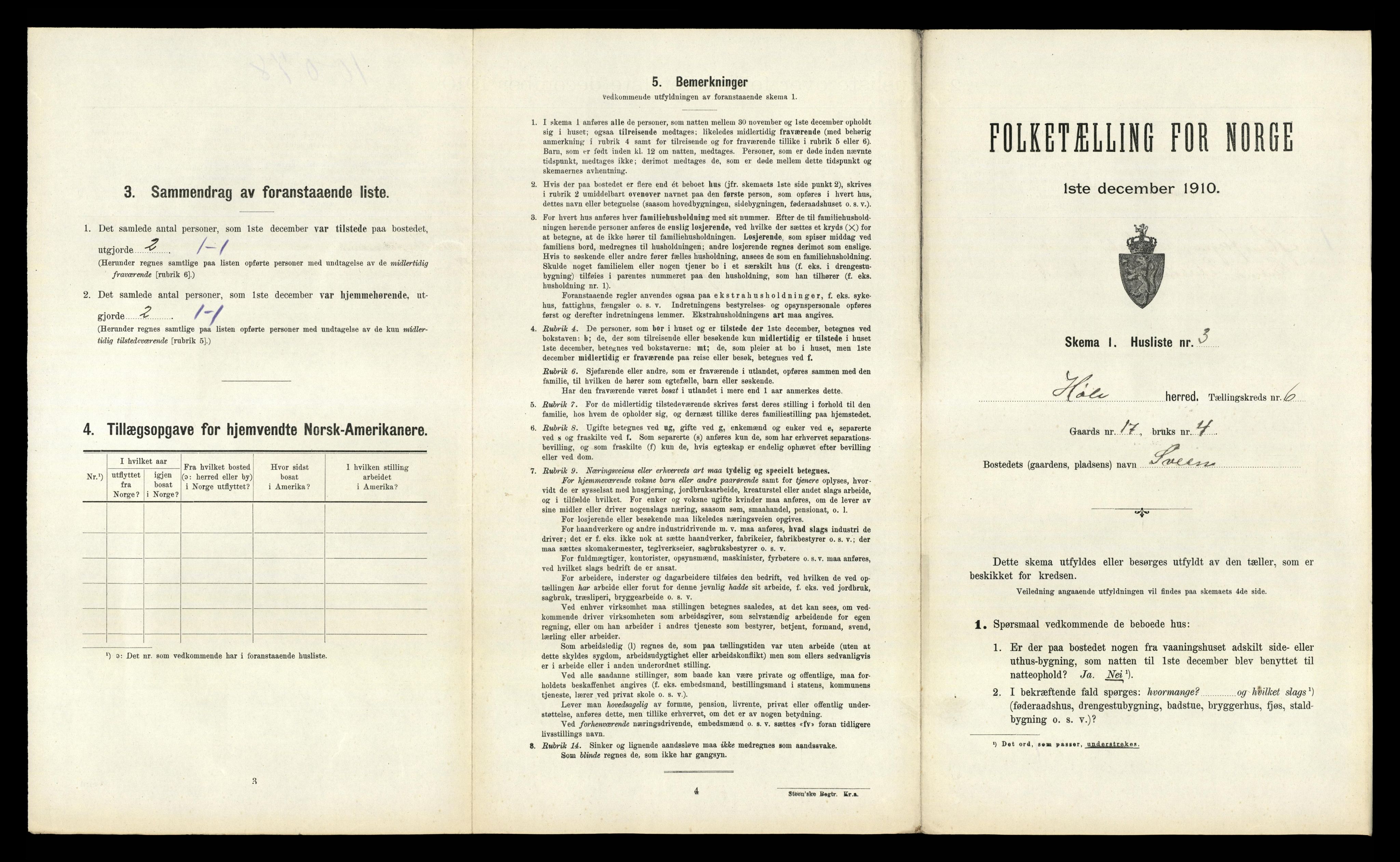 RA, 1910 census for Høle, 1910, p. 298