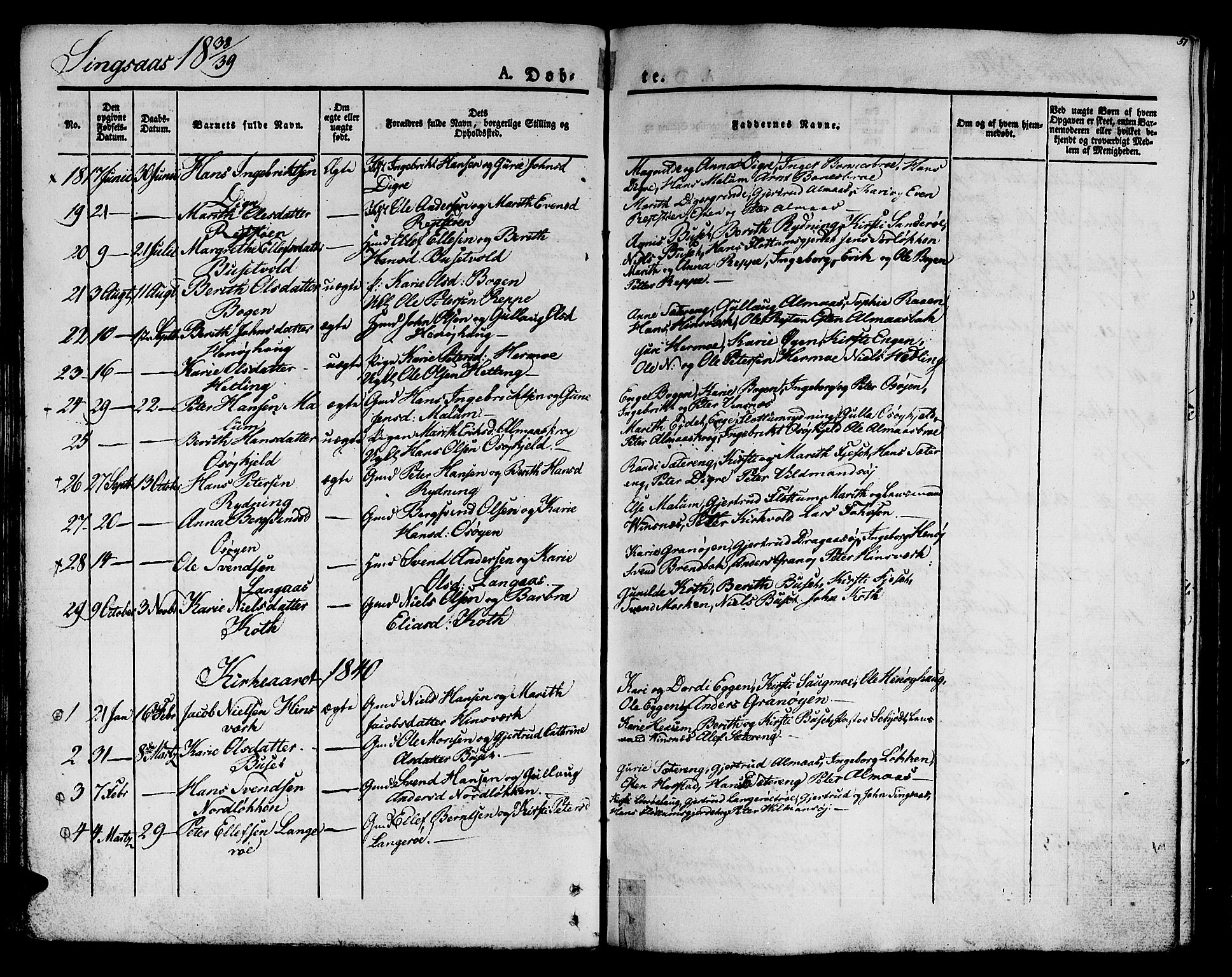 Ministerialprotokoller, klokkerbøker og fødselsregistre - Sør-Trøndelag, SAT/A-1456/685/L0958: Parish register (official) no. 685A04 /2, 1829-1845, p. 51