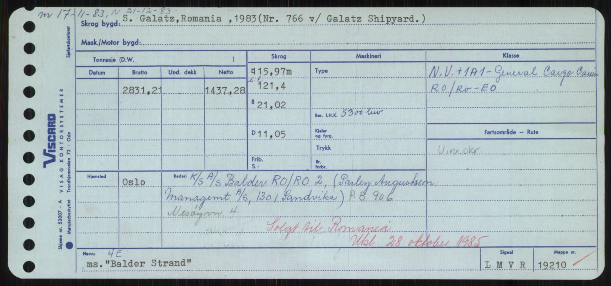 Sjøfartsdirektoratet med forløpere, Skipsmålingen, RA/S-1627/H/Hd/L0003: Fartøy, B-Bev, p. 129