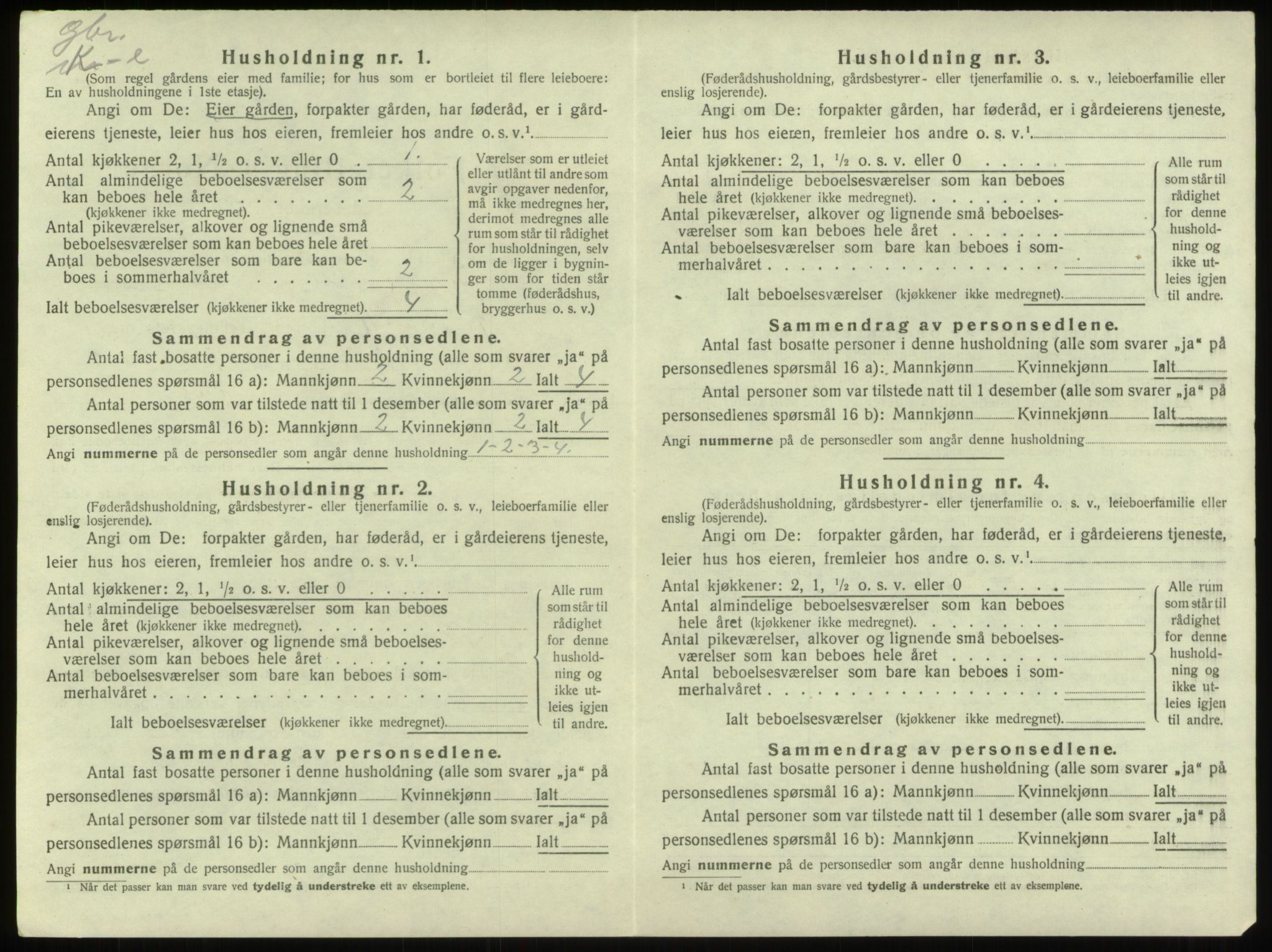 SAB, 1920 census for Innvik, 1920, p. 642