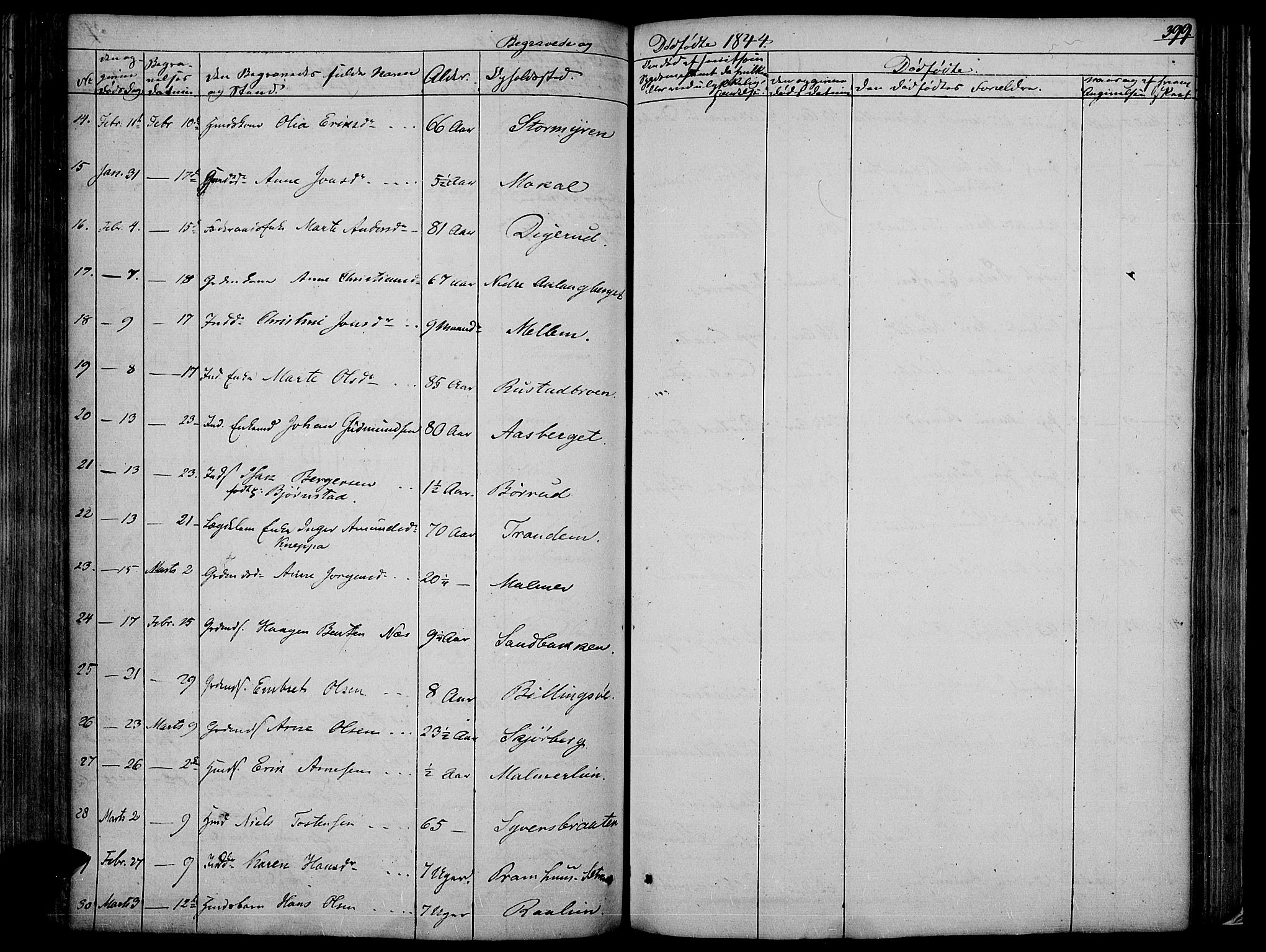 Vinger prestekontor, AV/SAH-PREST-024/H/Ha/Haa/L0008: Parish register (official) no. 8, 1839-1847, p. 399