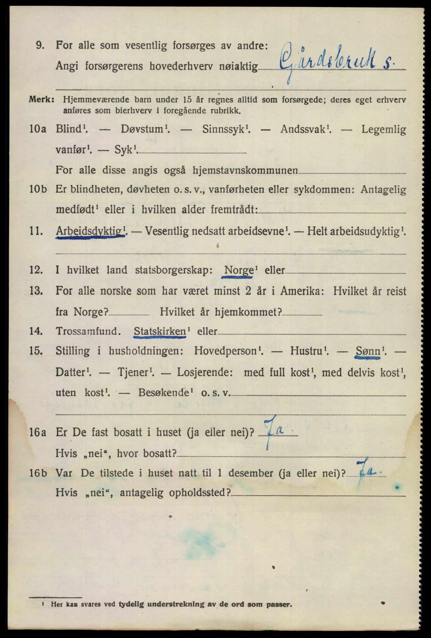 SAKO, 1920 census for Bamble, 1920, p. 7804