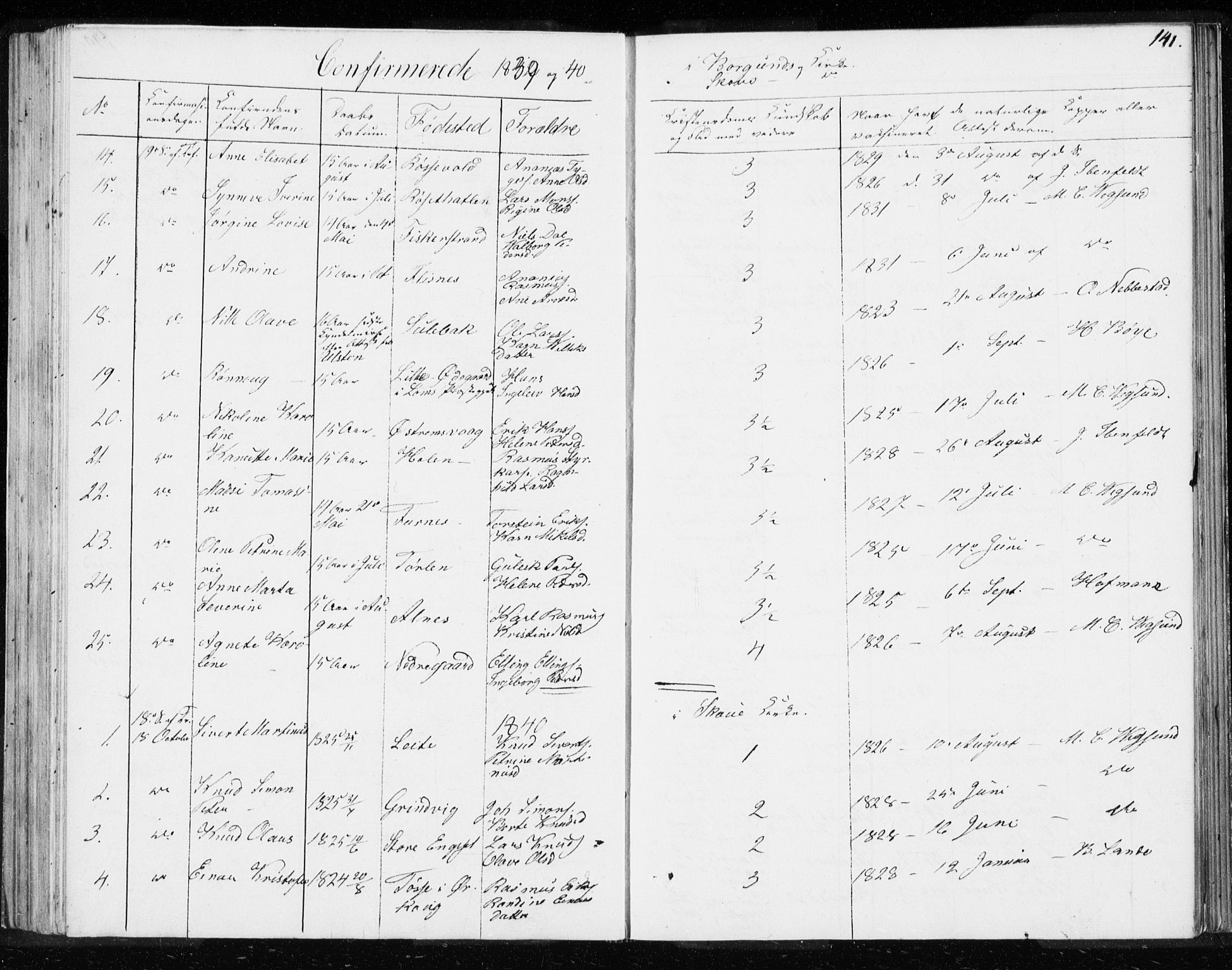 Ministerialprotokoller, klokkerbøker og fødselsregistre - Møre og Romsdal, AV/SAT-A-1454/528/L0414: Curate's parish register no. 528B02, 1833-1844, p. 141