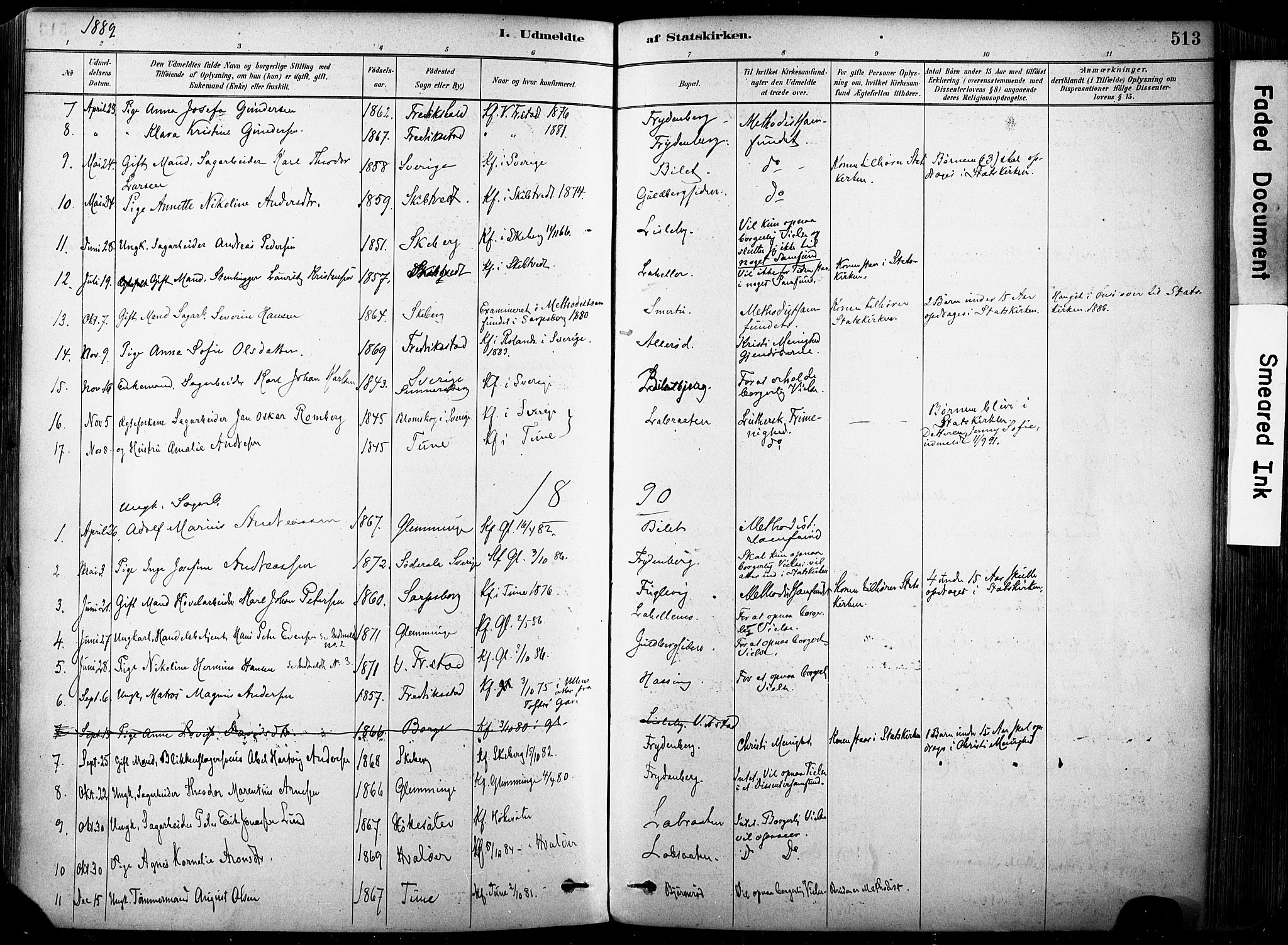 Glemmen prestekontor Kirkebøker, AV/SAO-A-10908/F/Fa/L0012: Parish register (official) no. 12, 1878-1973, p. 513
