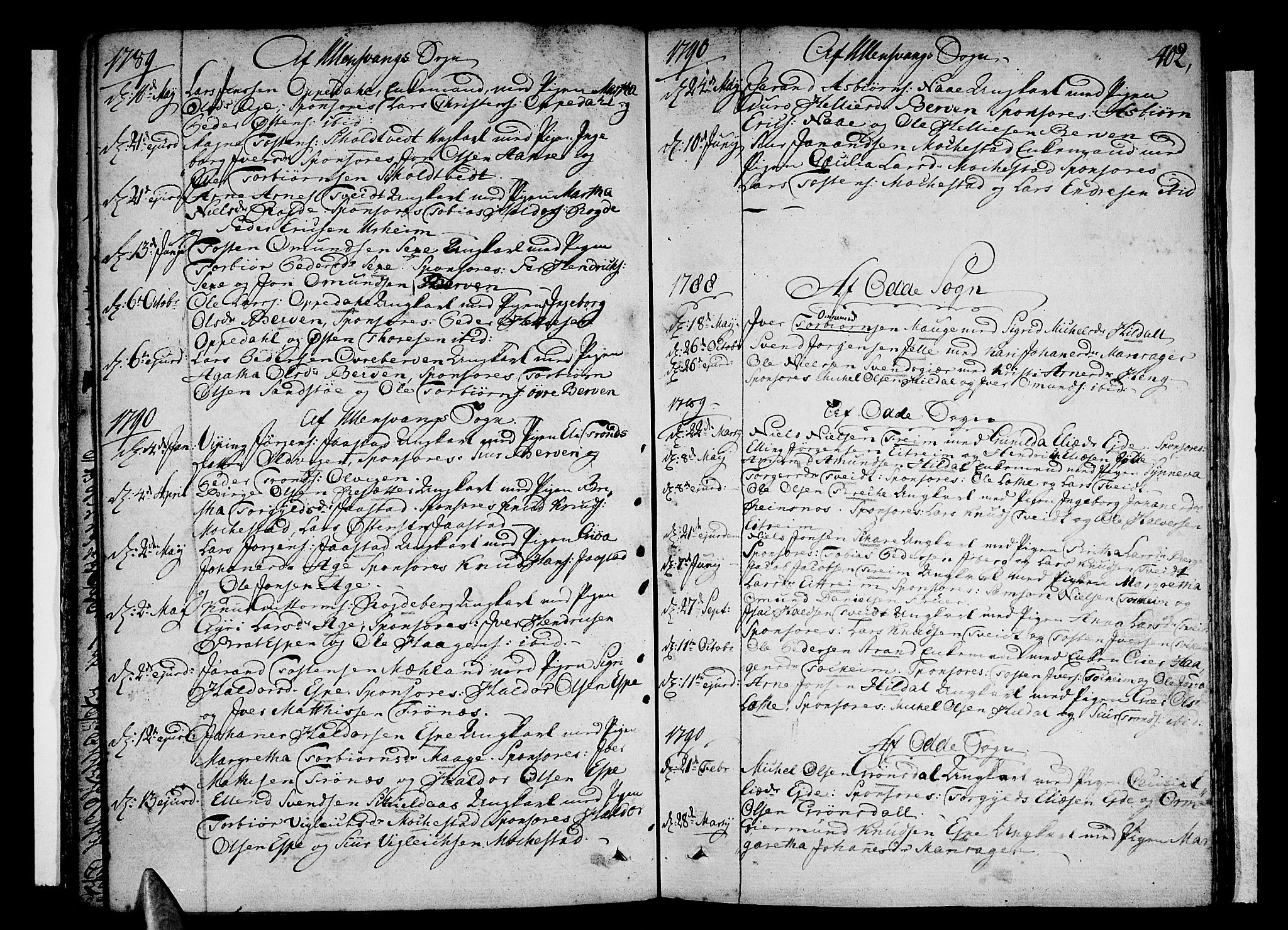 Ullensvang sokneprestembete, AV/SAB-A-78701/H/Haa: Parish register (official) no. A 7 /1, 1788-1804, p. 401-402