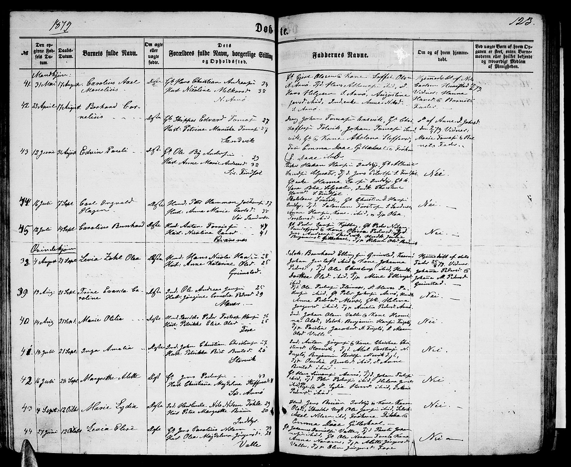 Ministerialprotokoller, klokkerbøker og fødselsregistre - Nordland, AV/SAT-A-1459/805/L0107: Parish register (copy) no. 805C03, 1862-1885, p. 123