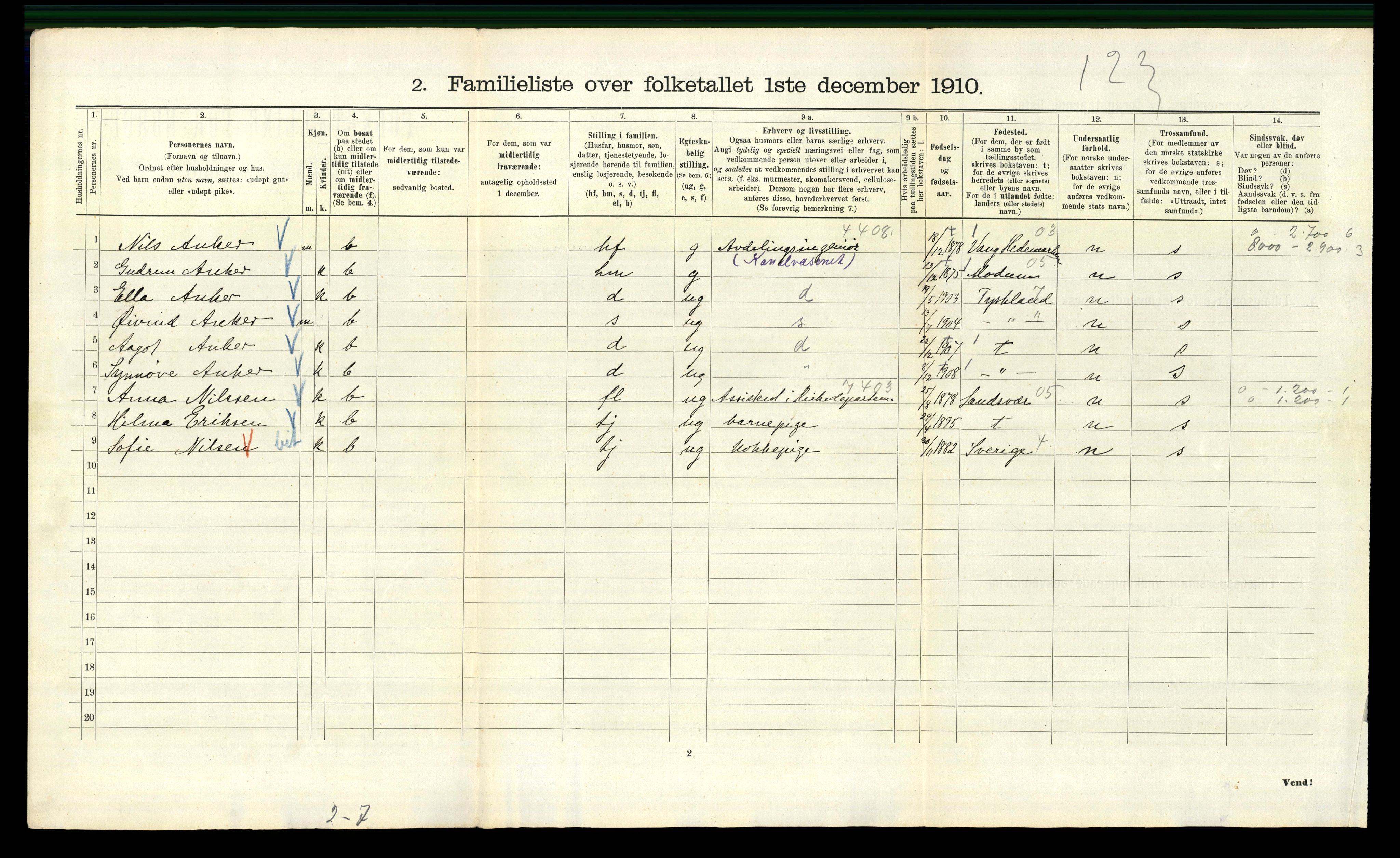 RA, 1910 census for Kristiania, 1910, p. 19564