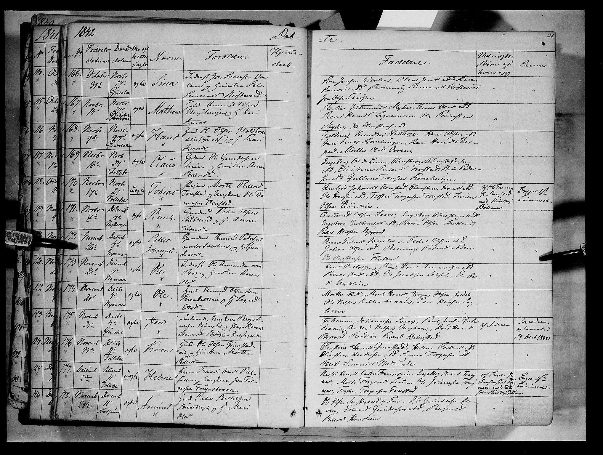 Gausdal prestekontor, AV/SAH-PREST-090/H/Ha/Haa/L0007: Parish register (official) no. 7, 1840-1850, p. 36