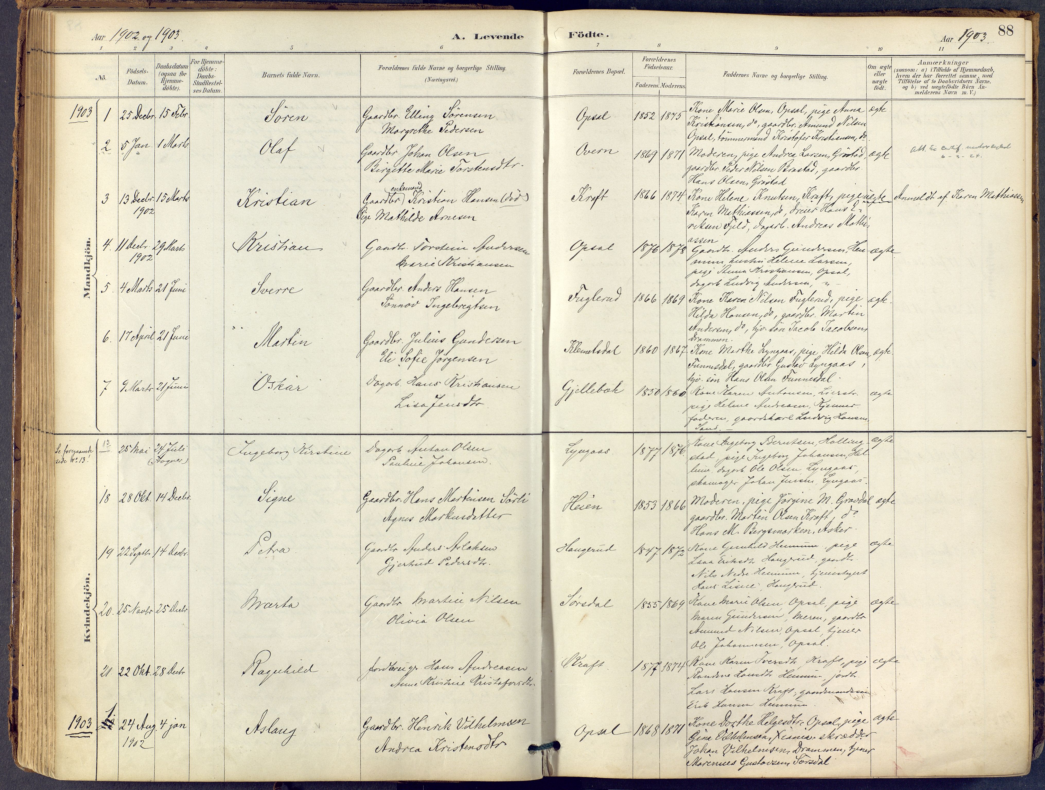 Lier kirkebøker, SAKO/A-230/F/Fb/L0001: Parish register (official) no. II 1, 1883-1910, p. 88