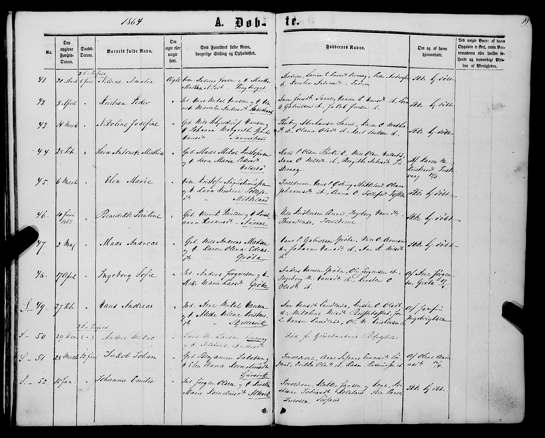 Trondenes sokneprestkontor, AV/SATØ-S-1319/H/Ha/L0012kirke: Parish register (official) no. 12, 1863-1870, p. 19