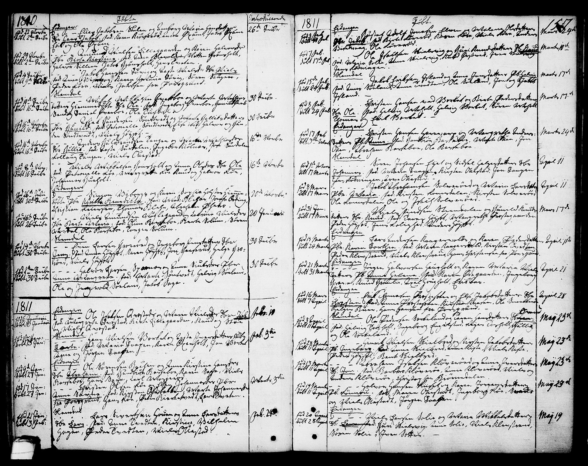 Eidanger kirkebøker, SAKO/A-261/F/Fa/L0006: Parish register (official) no. 6, 1764-1814, p. 157