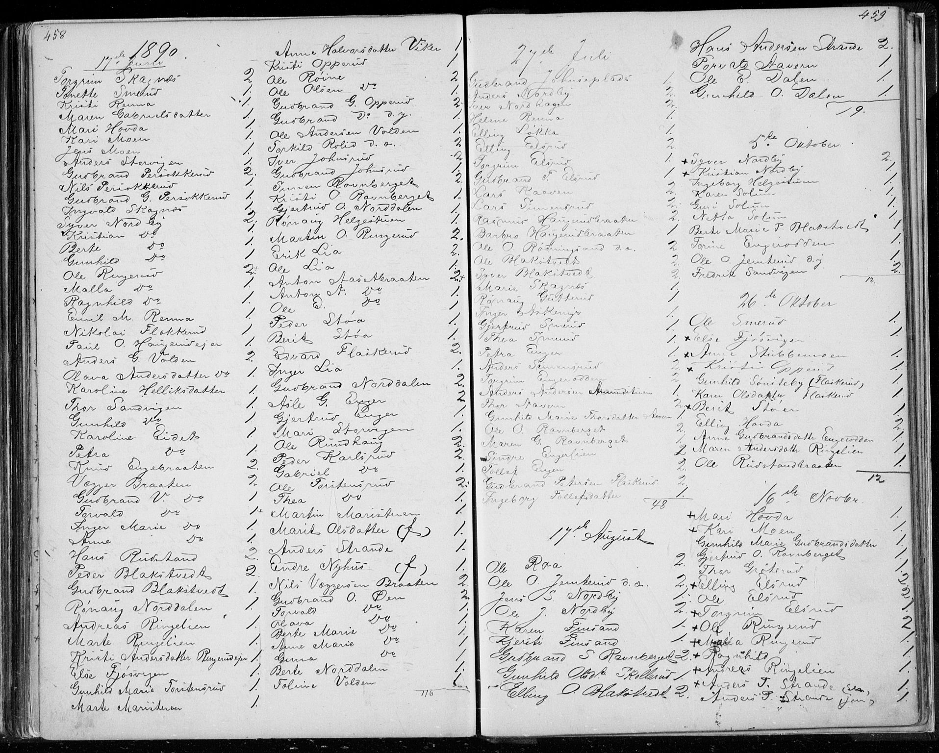 Ådal kirkebøker, AV/SAKO-A-248/G/Ga/L0003: Parish register (copy) no. I 3, 1862-1891, p. 458-459