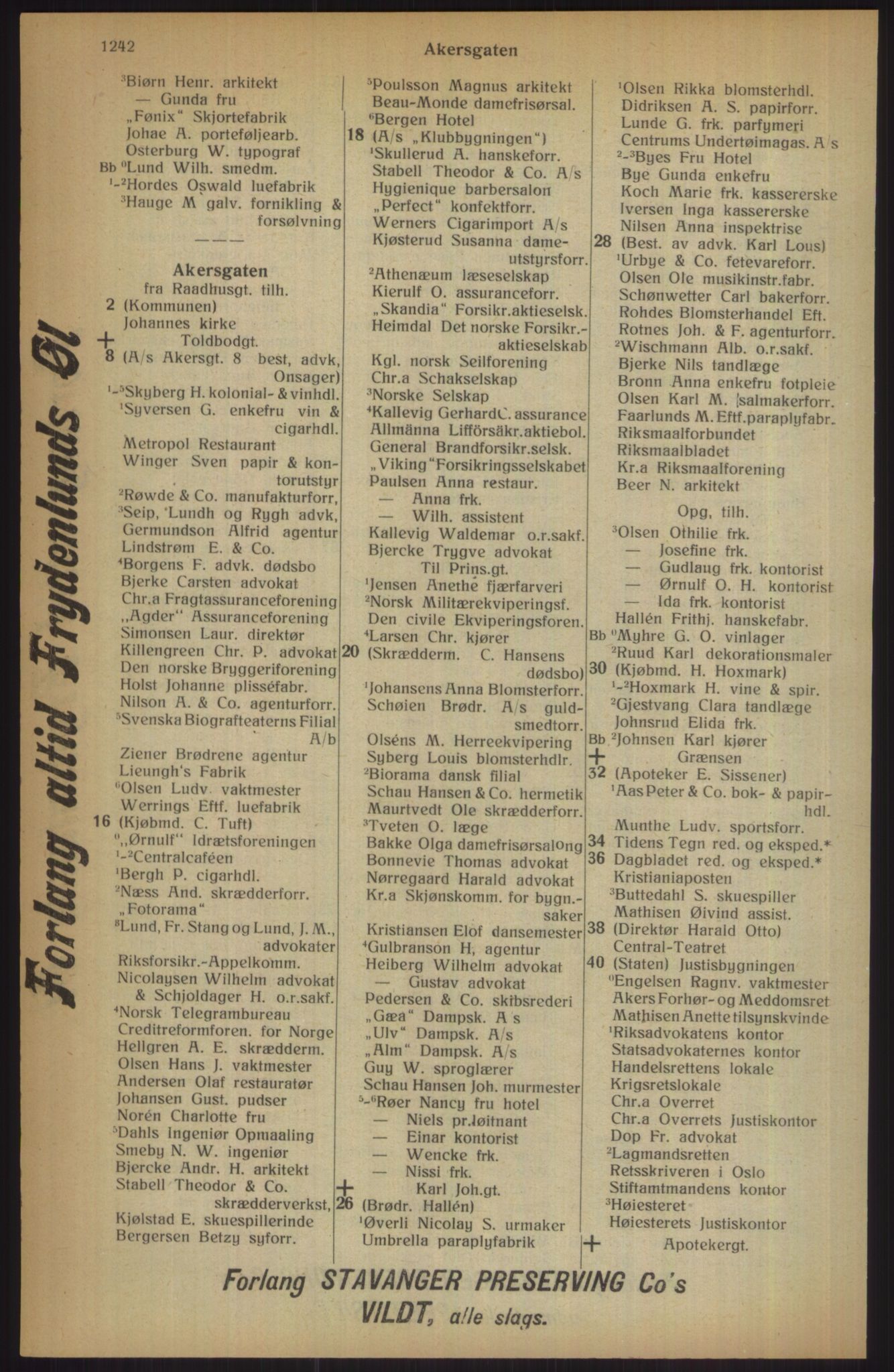 Kristiania/Oslo adressebok, PUBL/-, 1915, p. 1242