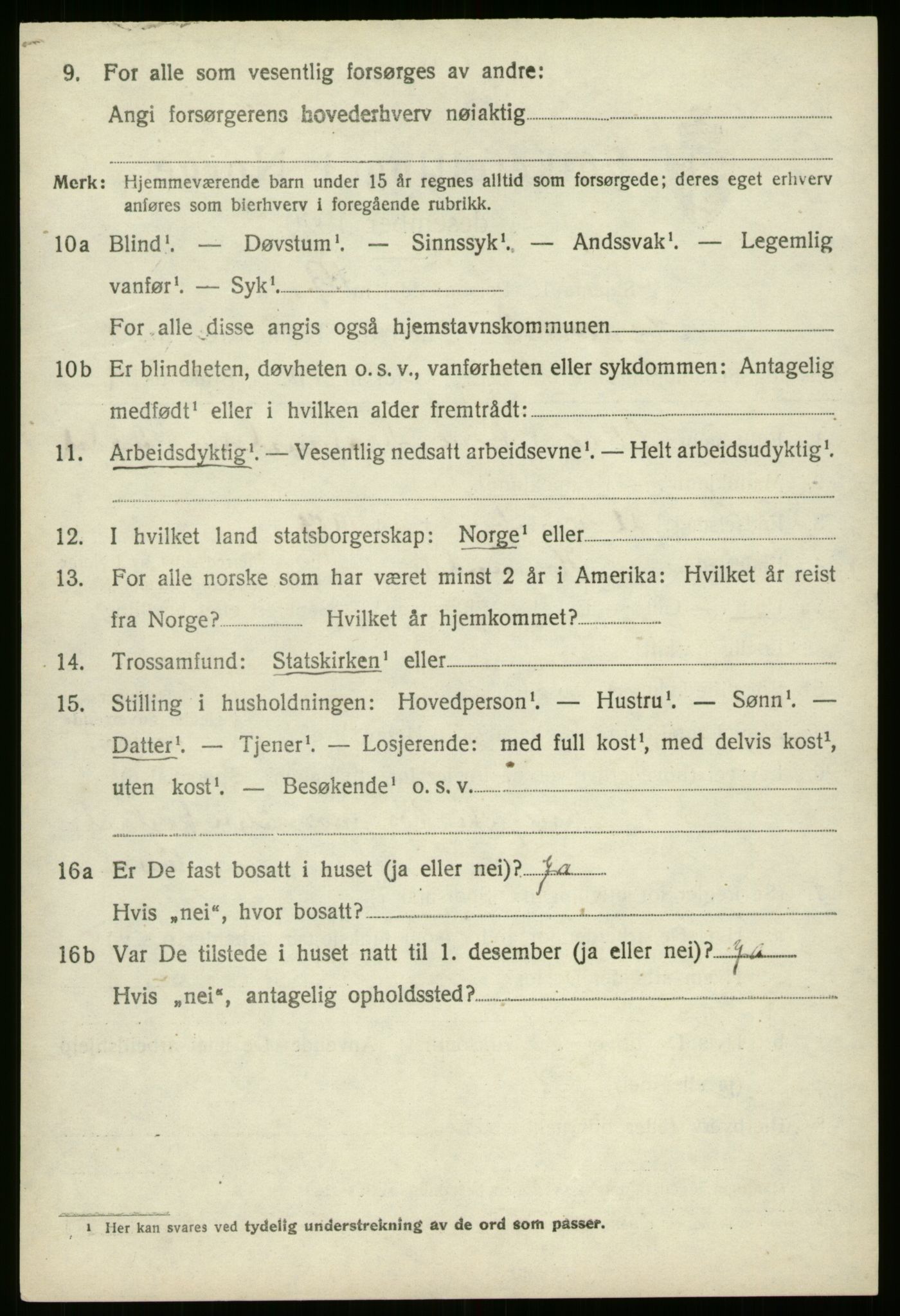 SAB, 1920 census for Hornindal, 1920, p. 1075