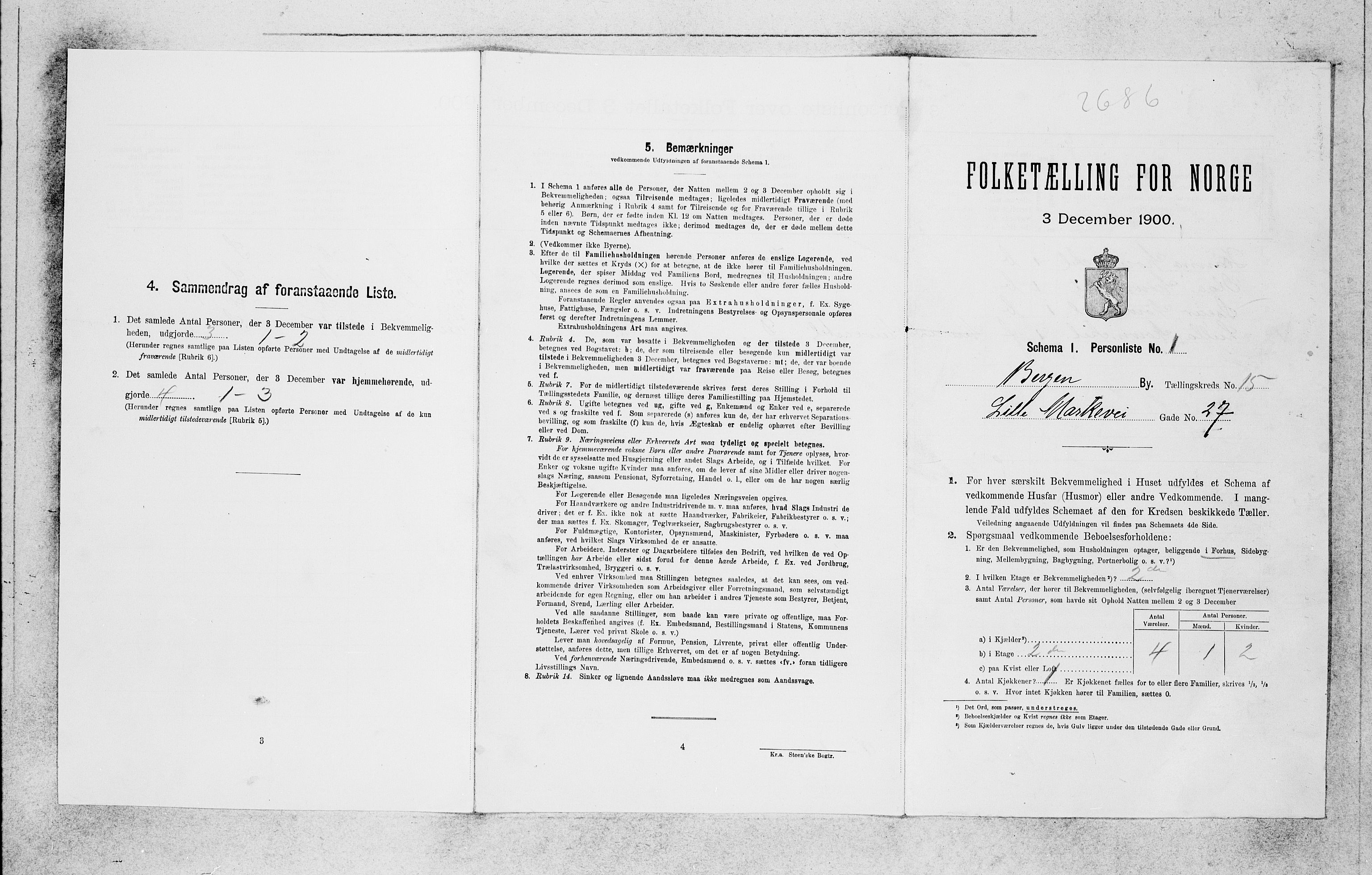 SAB, 1900 census for Bergen, 1900, p. 2832