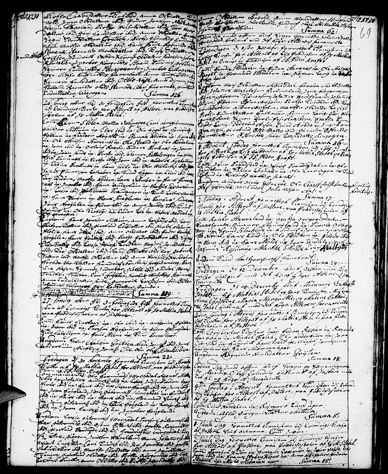 Gulen sokneprestembete, SAB/A-80201/H/Haa/Haaa/L0001: Parish register (official) no. A 1, 1680-1735, p. 69