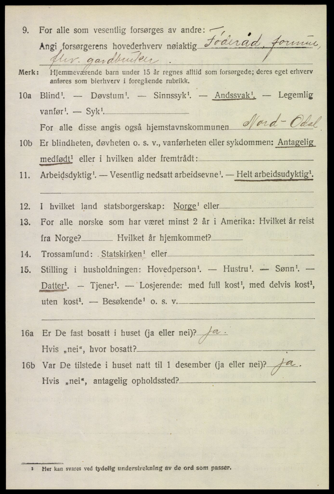 SAH, 1920 census for Nord-Odal, 1920, p. 5048