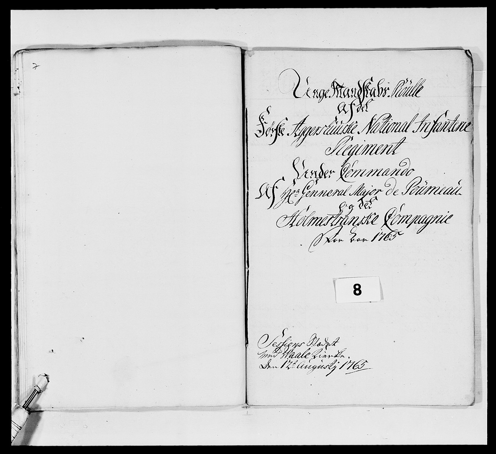 Kommanderende general (KG I) med Det norske krigsdirektorium, RA/EA-5419/E/Ea/L0488: 1. Akershusiske regiment, 1765, p. 200