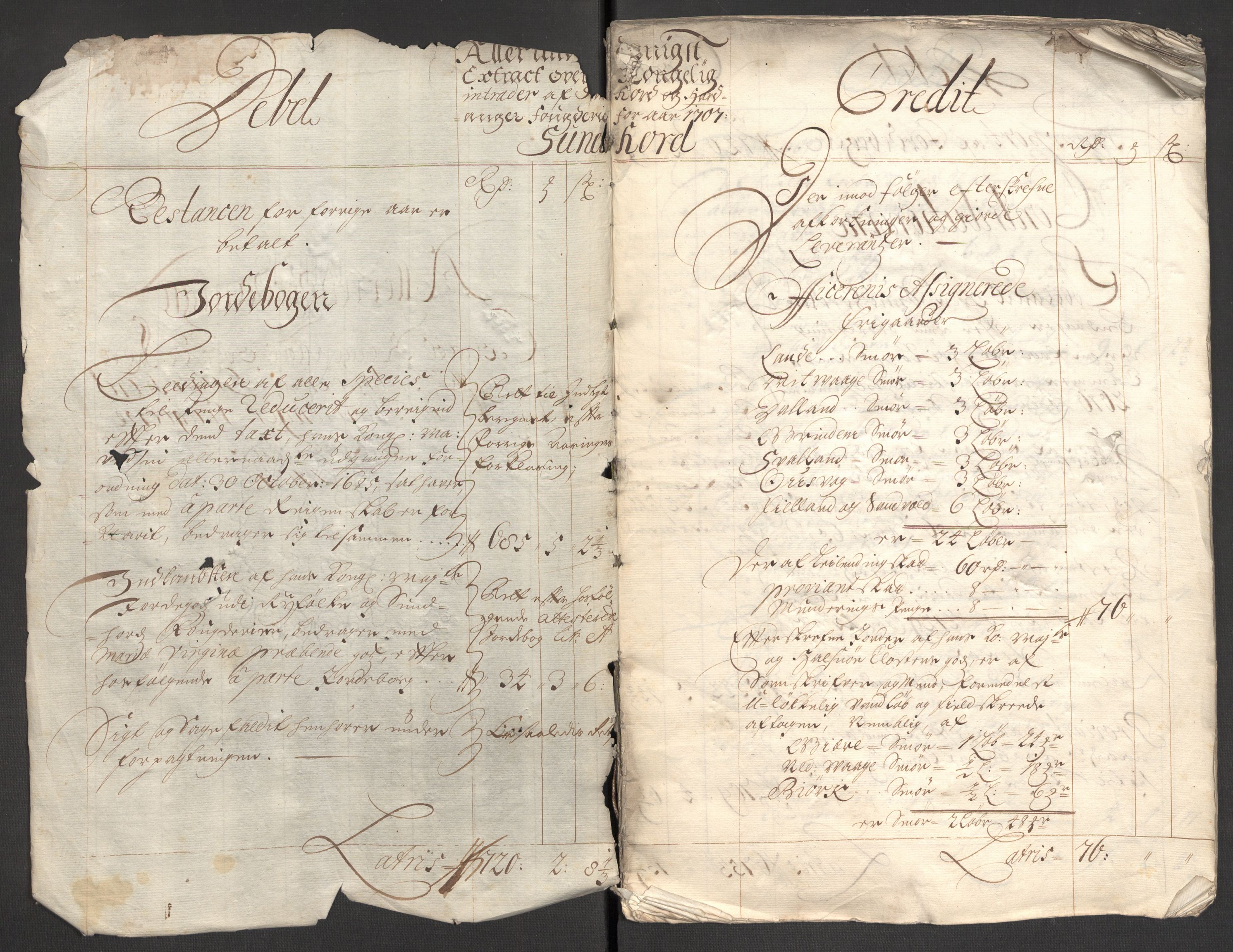 Rentekammeret inntil 1814, Reviderte regnskaper, Fogderegnskap, AV/RA-EA-4092/R48/L2984: Fogderegnskap Sunnhordland og Hardanger, 1706-1707, p. 283