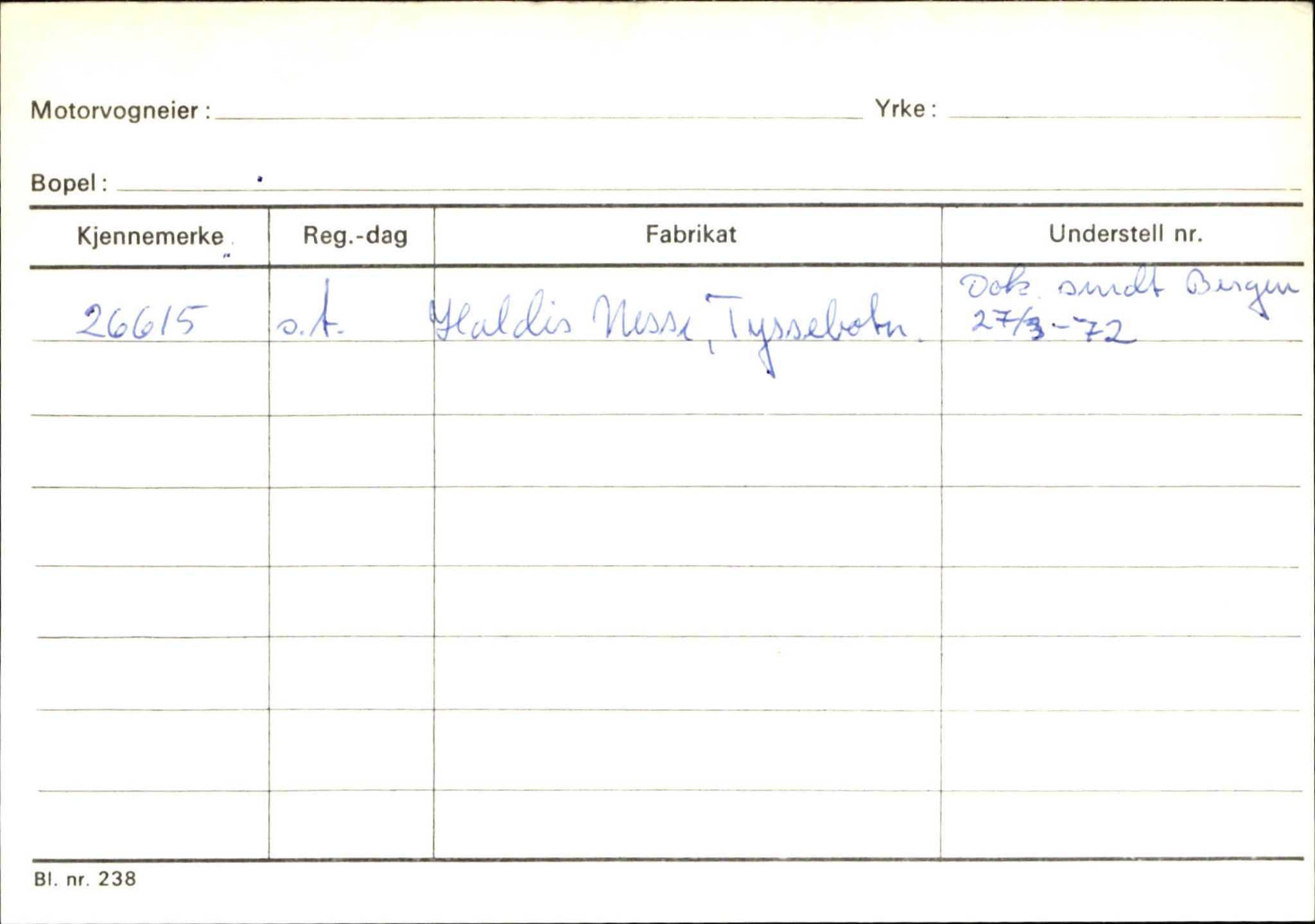 Statens vegvesen, Sogn og Fjordane vegkontor, AV/SAB-A-5301/4/F/L0144: Registerkort Vågsøy A-R, 1945-1975, p. 336