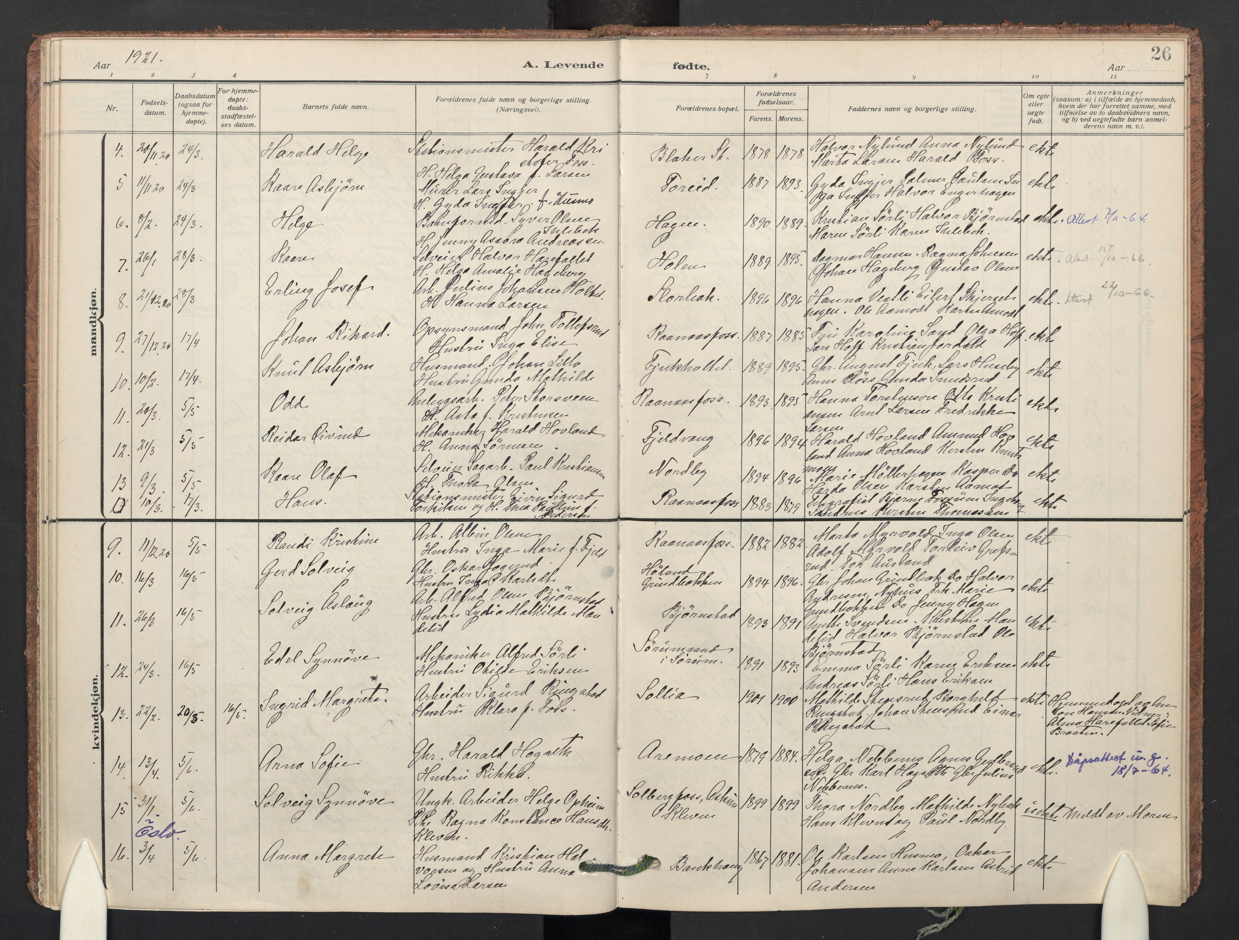 Aurskog prestekontor Kirkebøker, AV/SAO-A-10304a/F/Fb: Parish register (official) no. II 4, 1912-1927, p. 26