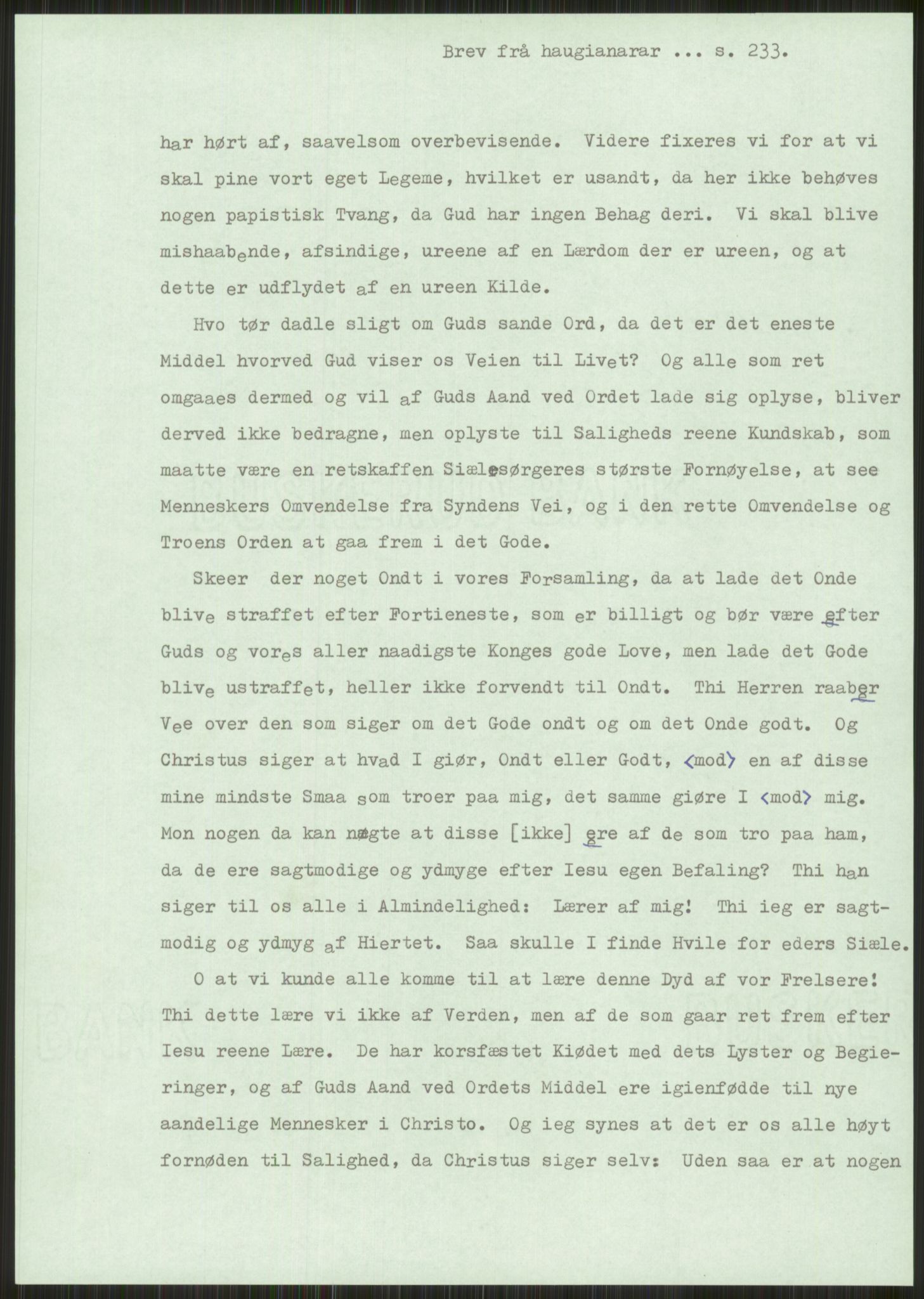 Samlinger til kildeutgivelse, Haugianerbrev, AV/RA-EA-6834/F/L0001: Haugianerbrev I: 1760-1804, 1760-1804, p. 233